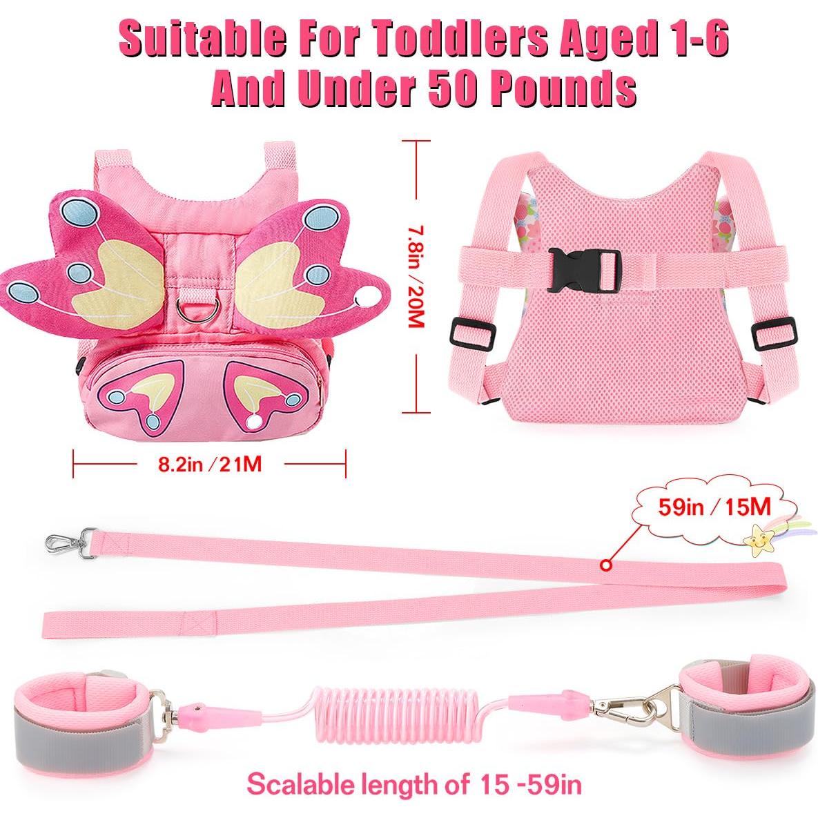 Arnés de Seguridad para Niños con Correa Anti-Pérdida PINK2