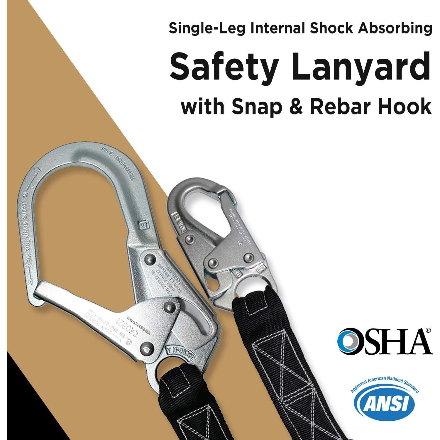 Cuerda de Seguridad AFP 1.83m con Absorción de Choque y Ganchos