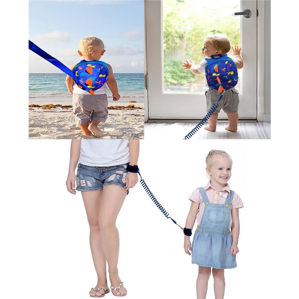 Mochila Mini Dinosaurio Verde para Niños con Correa Antipérdida