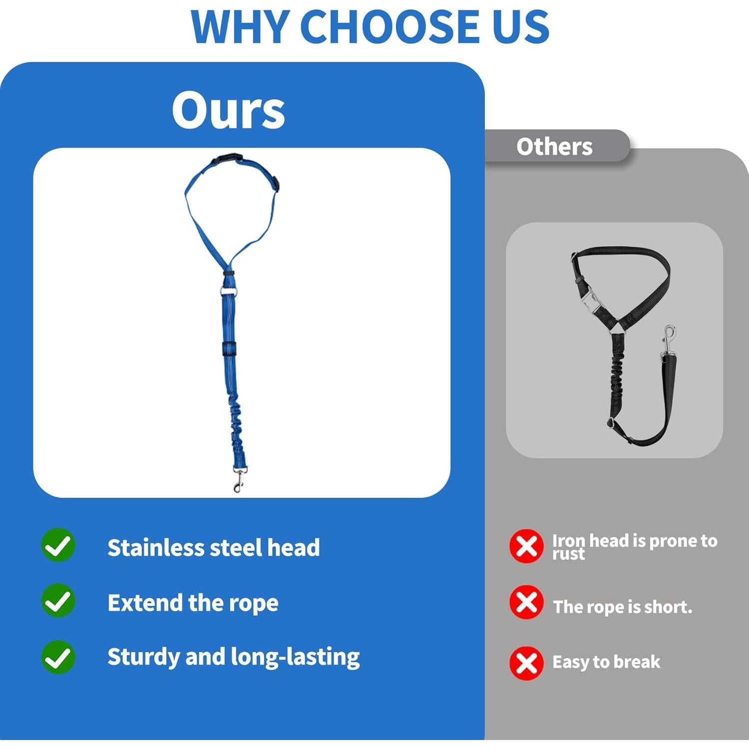 Correa de Seguridad para Perros Hezaosth Azul Ajustable