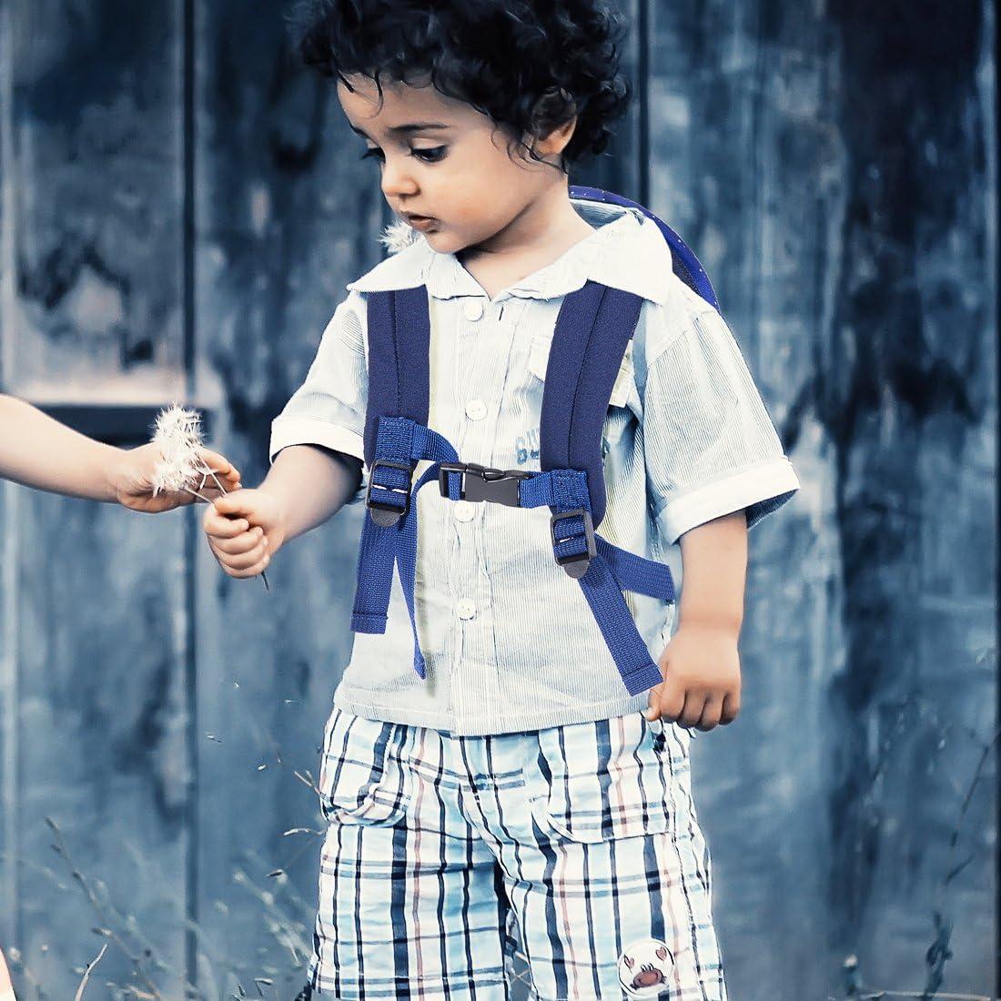 Mochila JiePai Cohete Azul para Niños 1-3 Años con Correa