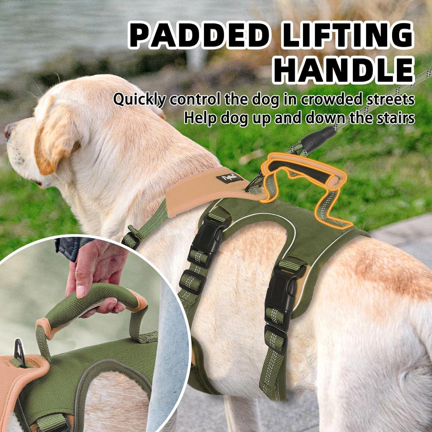 Arnés para Perros PUPTECK Grande Verde Reflectante Ajustable