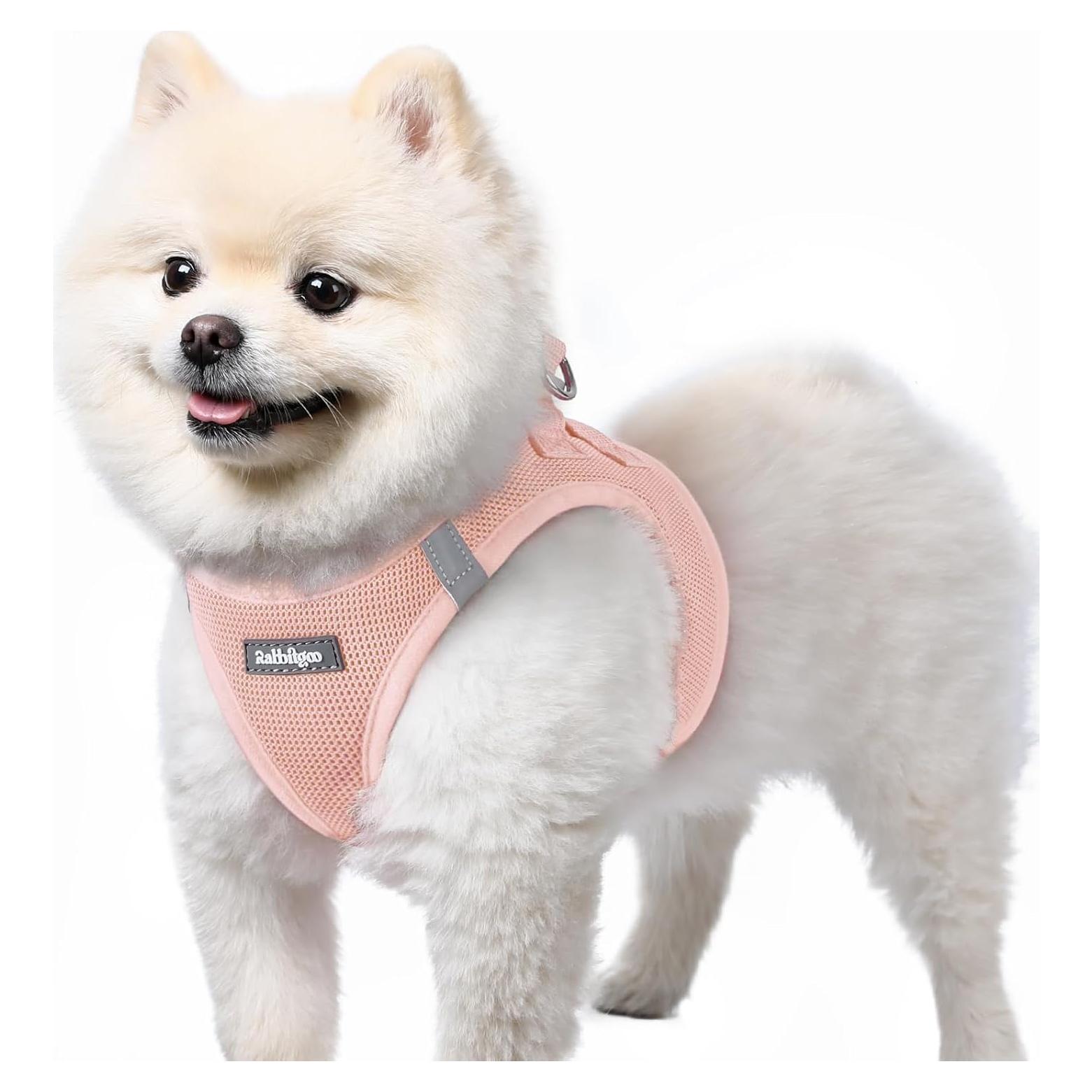 Arnés para Perros Pequeños Rabbitgoo Rosa S - Malla Suave y Reflectante