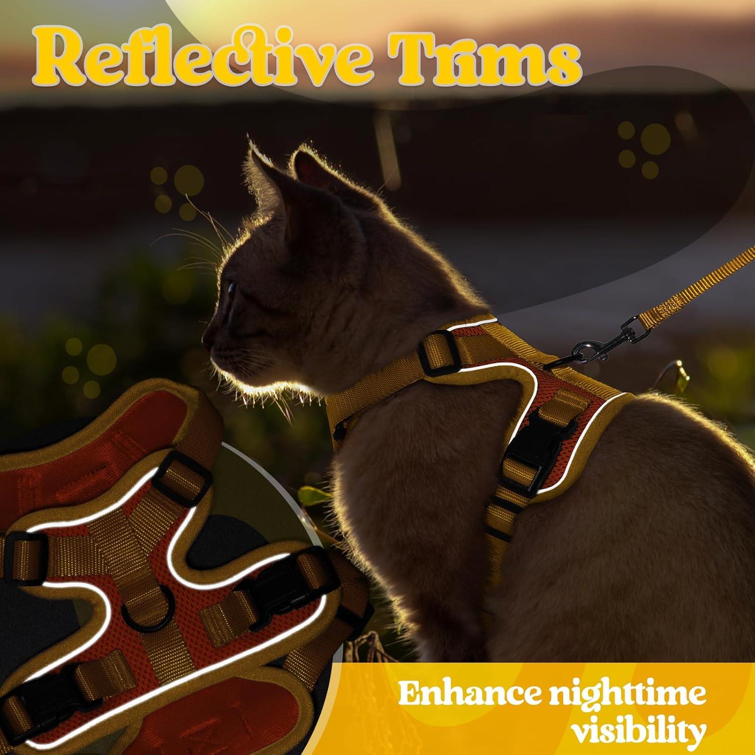 Arnés y Correa para Gatos Rabbitgoo XS Naranja y Amarillo