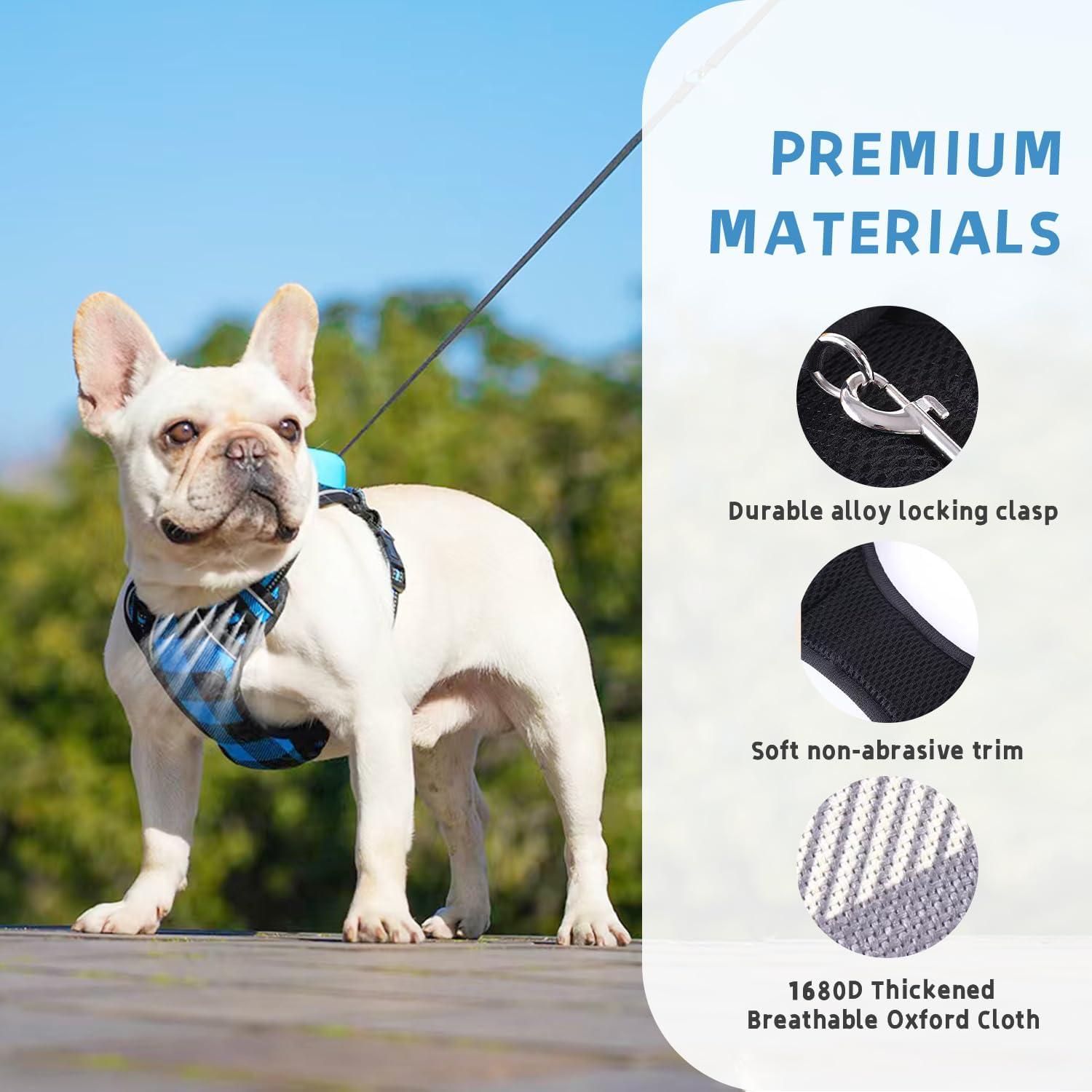 Conjunto Arnés y Correa Reflectante Maibu Pequeño Azul