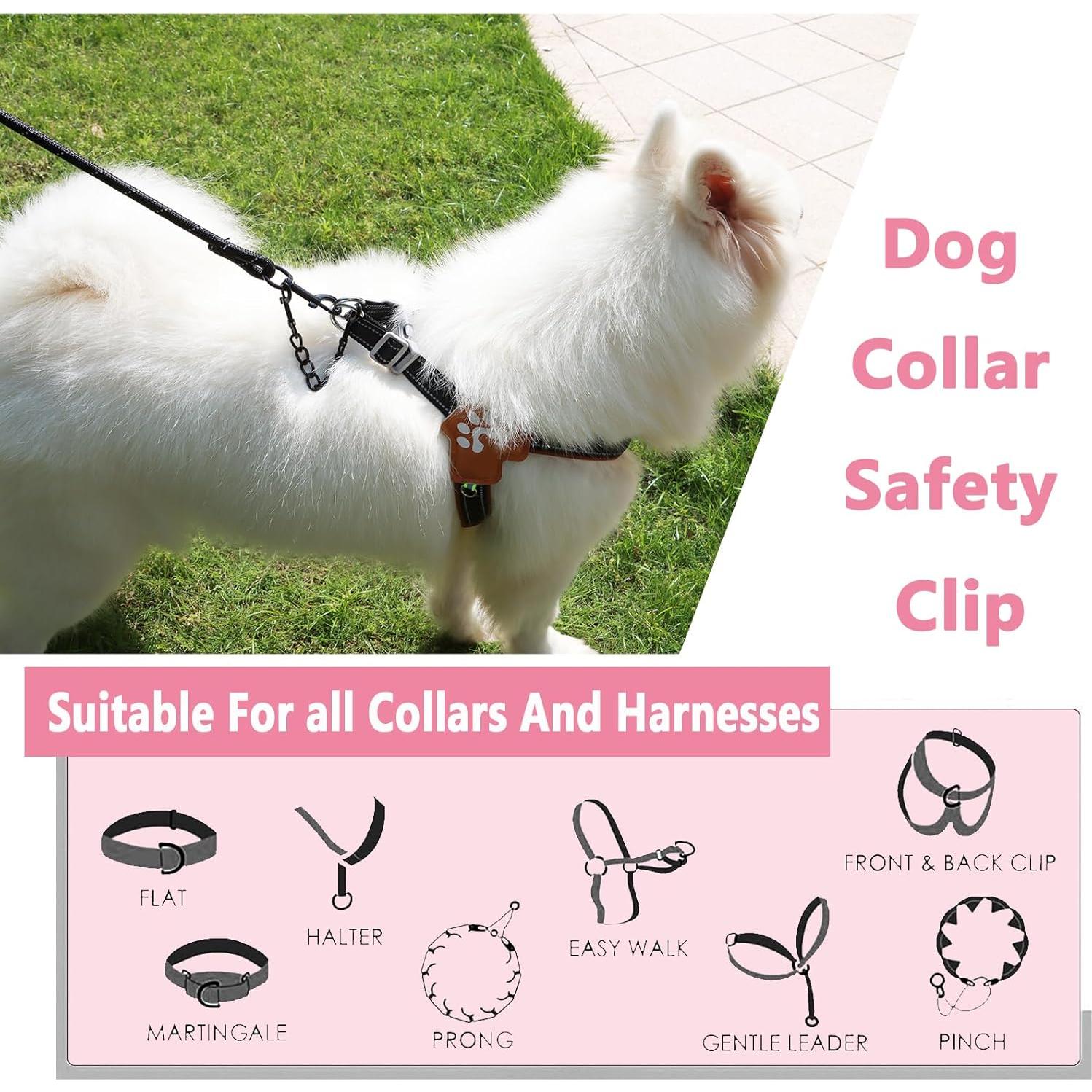 Clip de Seguridad para Collar de Perro IVIA PET - 2 Pcs Mediano Negro