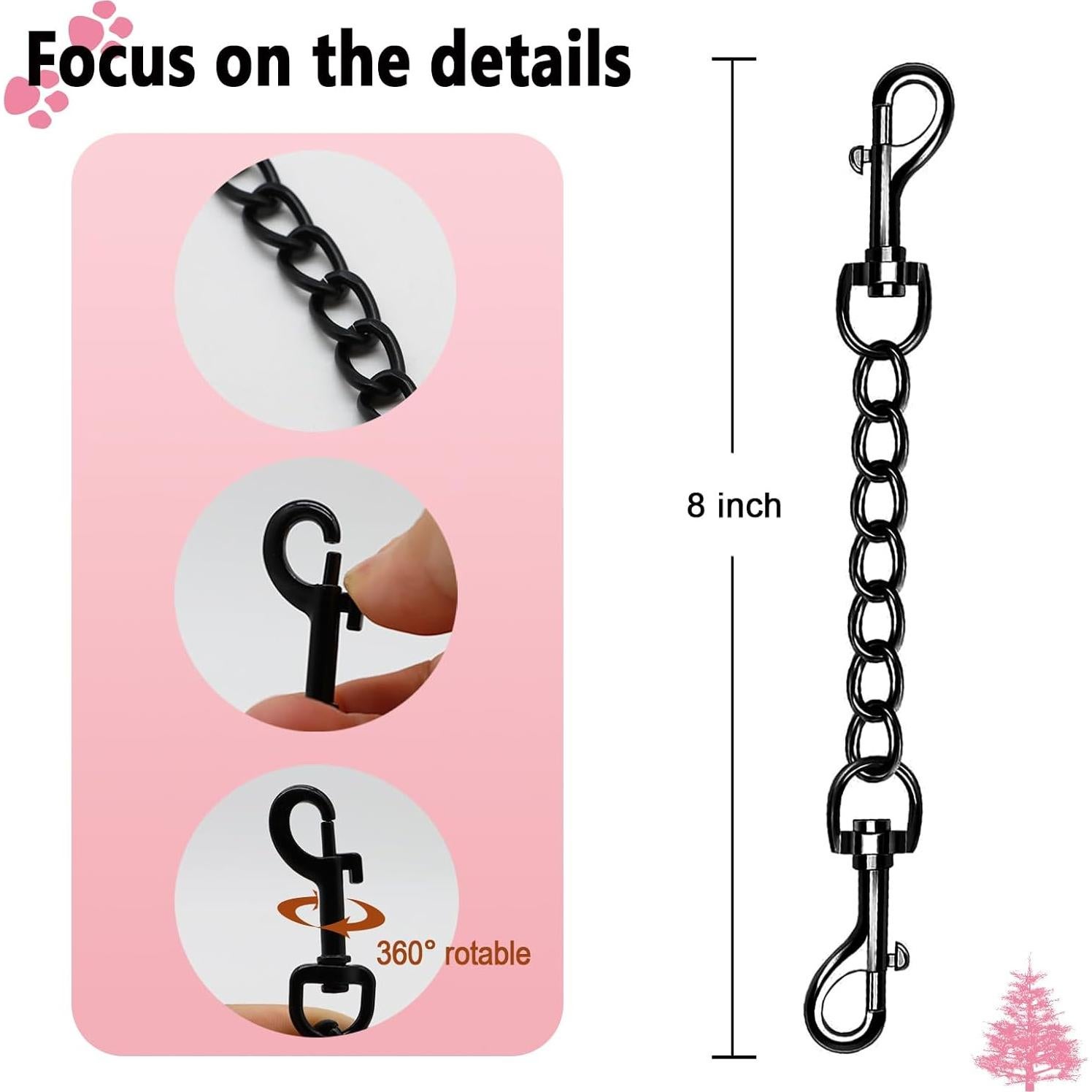 Clip de Seguridad para Collar de Perro IVIA PET - 2 Pcs Mediano Negro