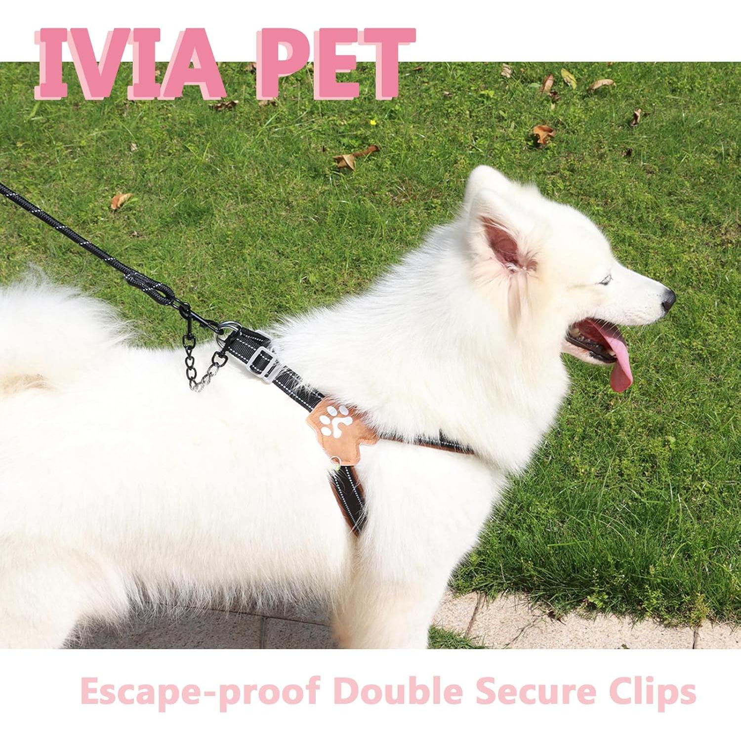Clip de Seguridad para Collar de Perro IVIA PET - 2 Pcs Mediano Negro