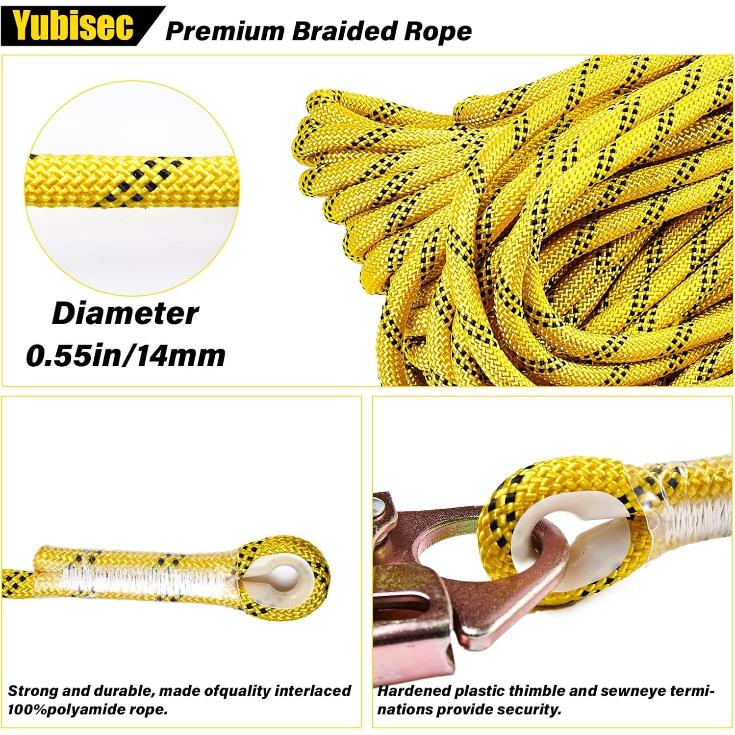 Arnés de Cuerda de Seguridad Yubisec 30m con Absorbedor de Choque