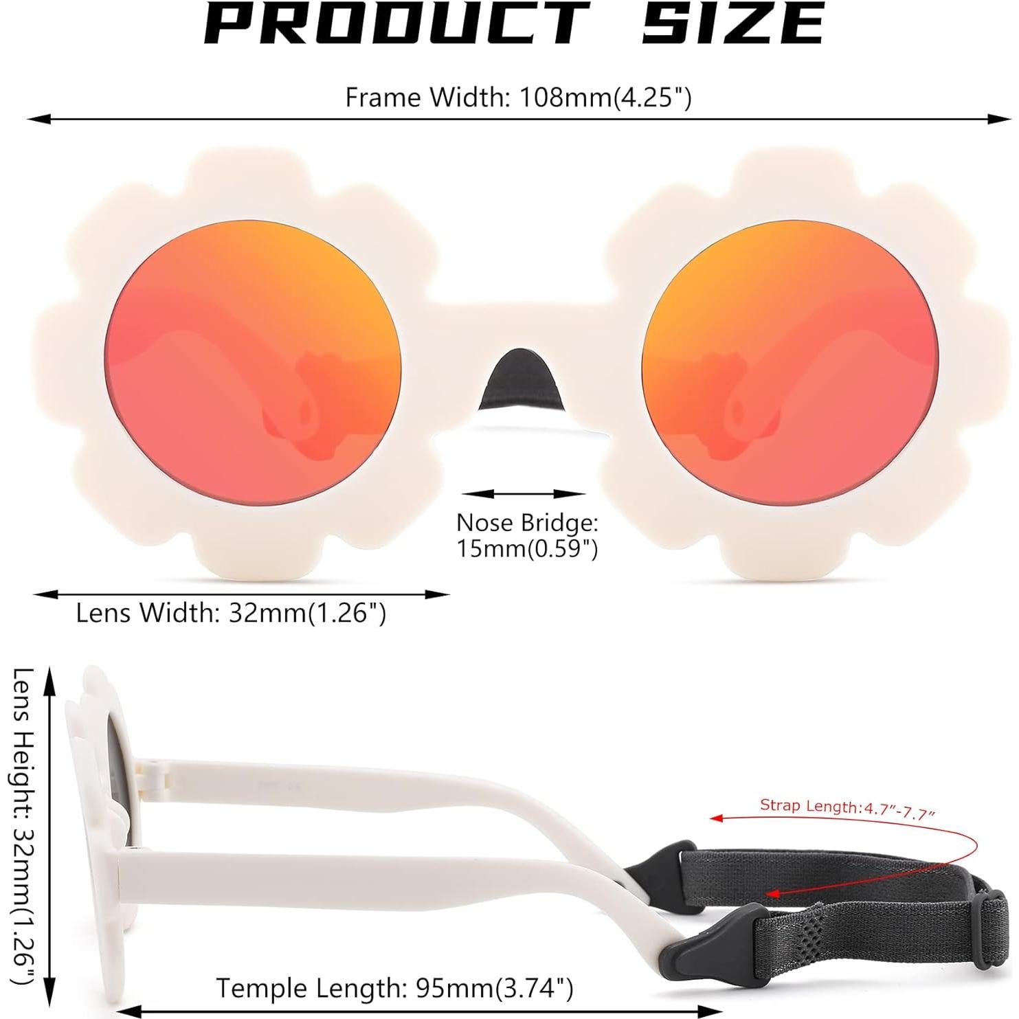Gafas de sol polarizadas Bouryo para bebés 0-24 meses