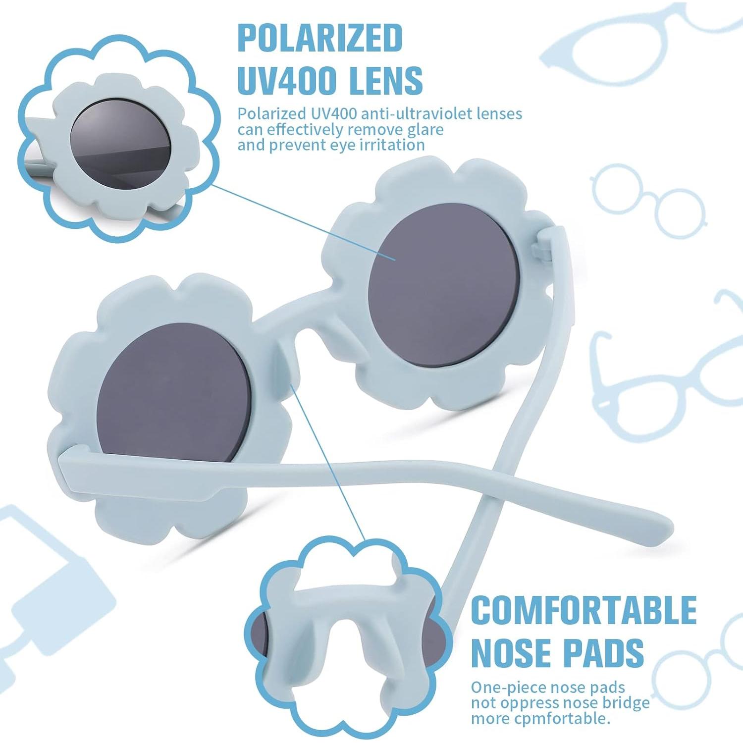 Gafas de sol polarizadas para niños SCV56 UV400 diseño flor