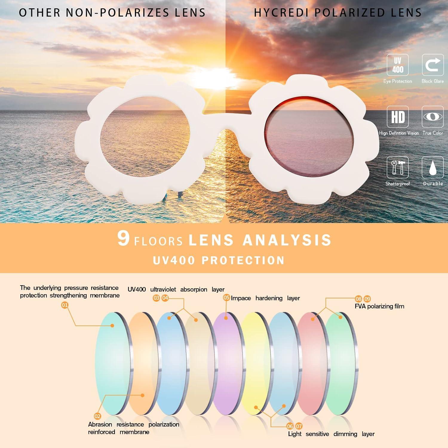 Gafas de sol polarizadas para niños SCV56 UV400 diseño flor