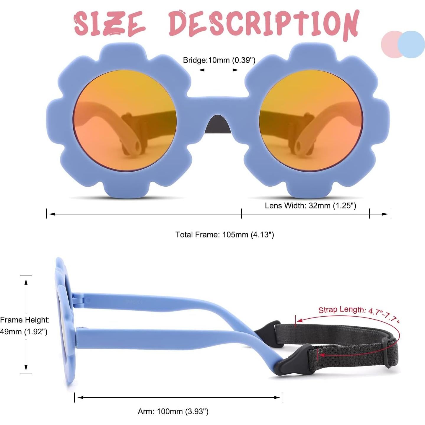 Gafas de sol polarizadas COASION para bebés 0-24 meses