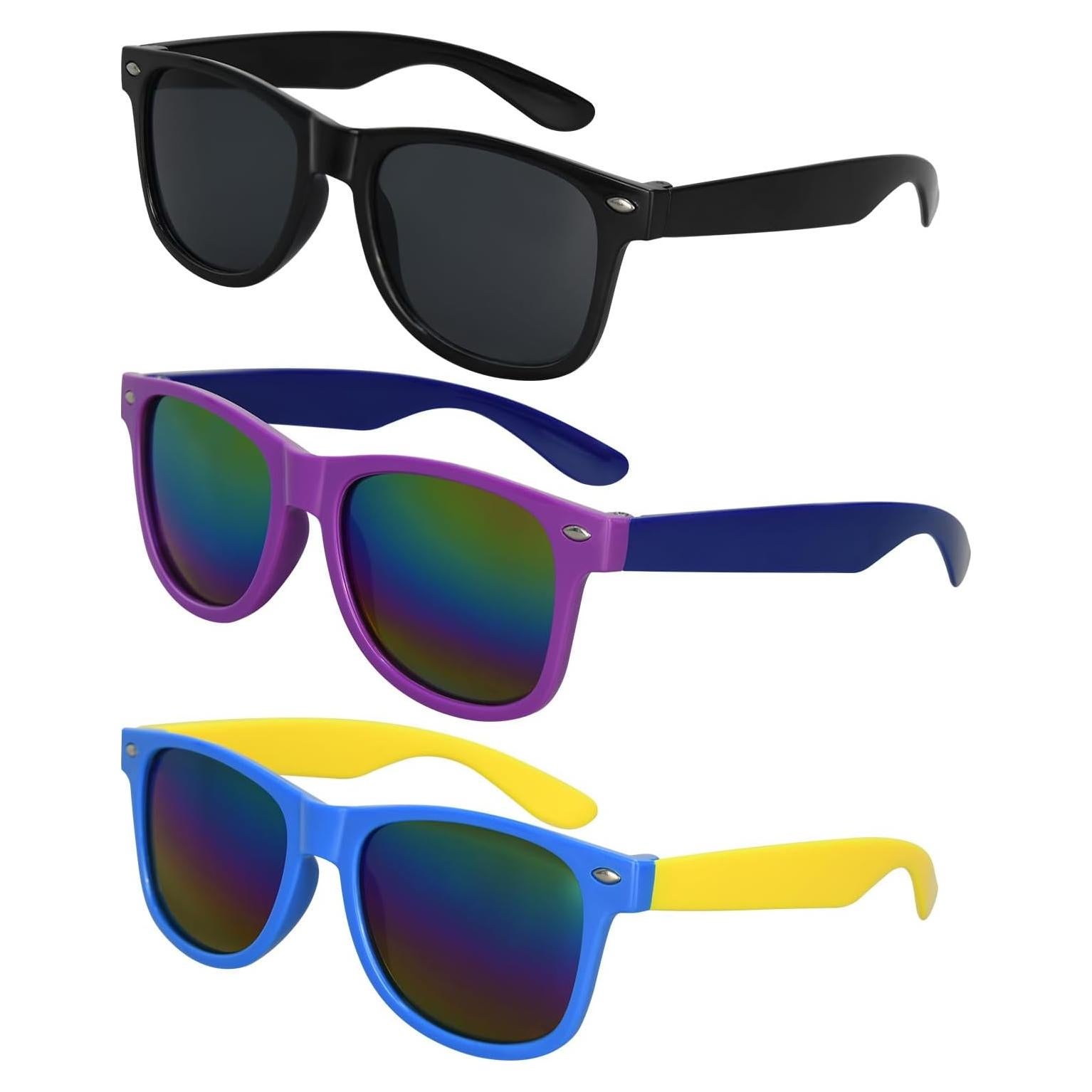 Set de Gafas de Sol para Niños 3 Piezas - Color Negro/Espejo