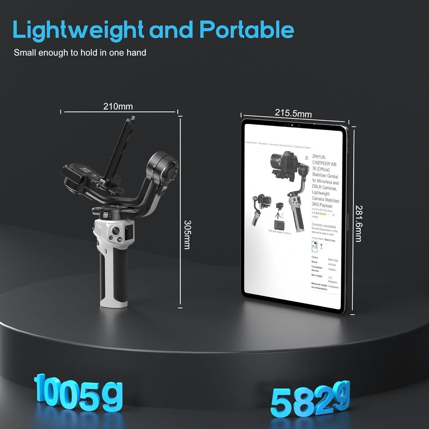 ZHIYUN CINEPEER Weebill 3E Estabilizador 3 Ejes 3 kg