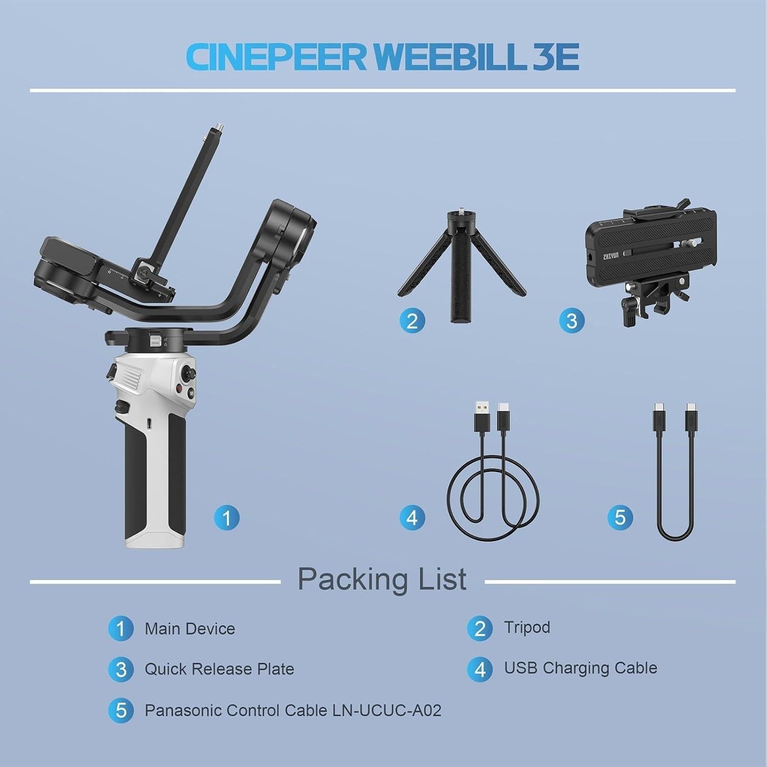 ZHIYUN CINEPEER Weebill 3E Estabilizador 3 Ejes 3 kg