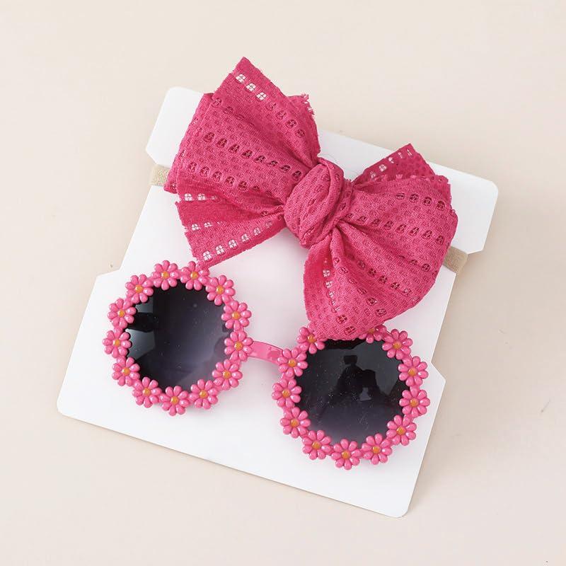 Conjunto Diadema y Gafas de Sol Niña Bebé Yheahin Rosa