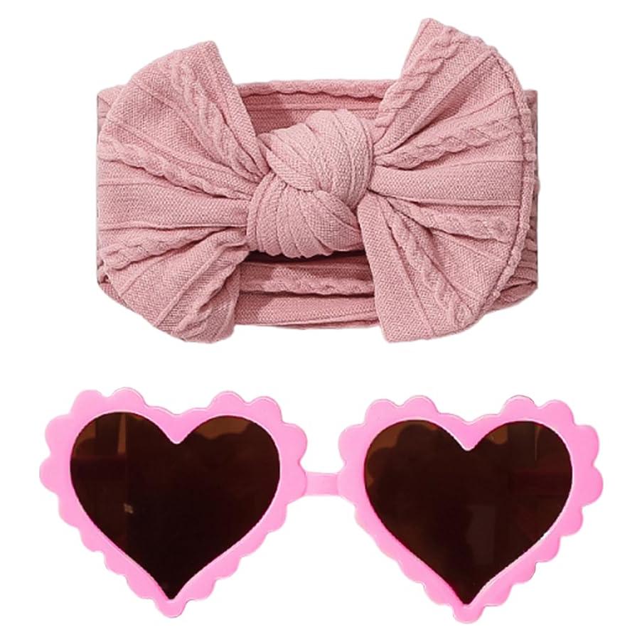 Diadema elástica Yheahin con lazo y gafas de sol para bebés