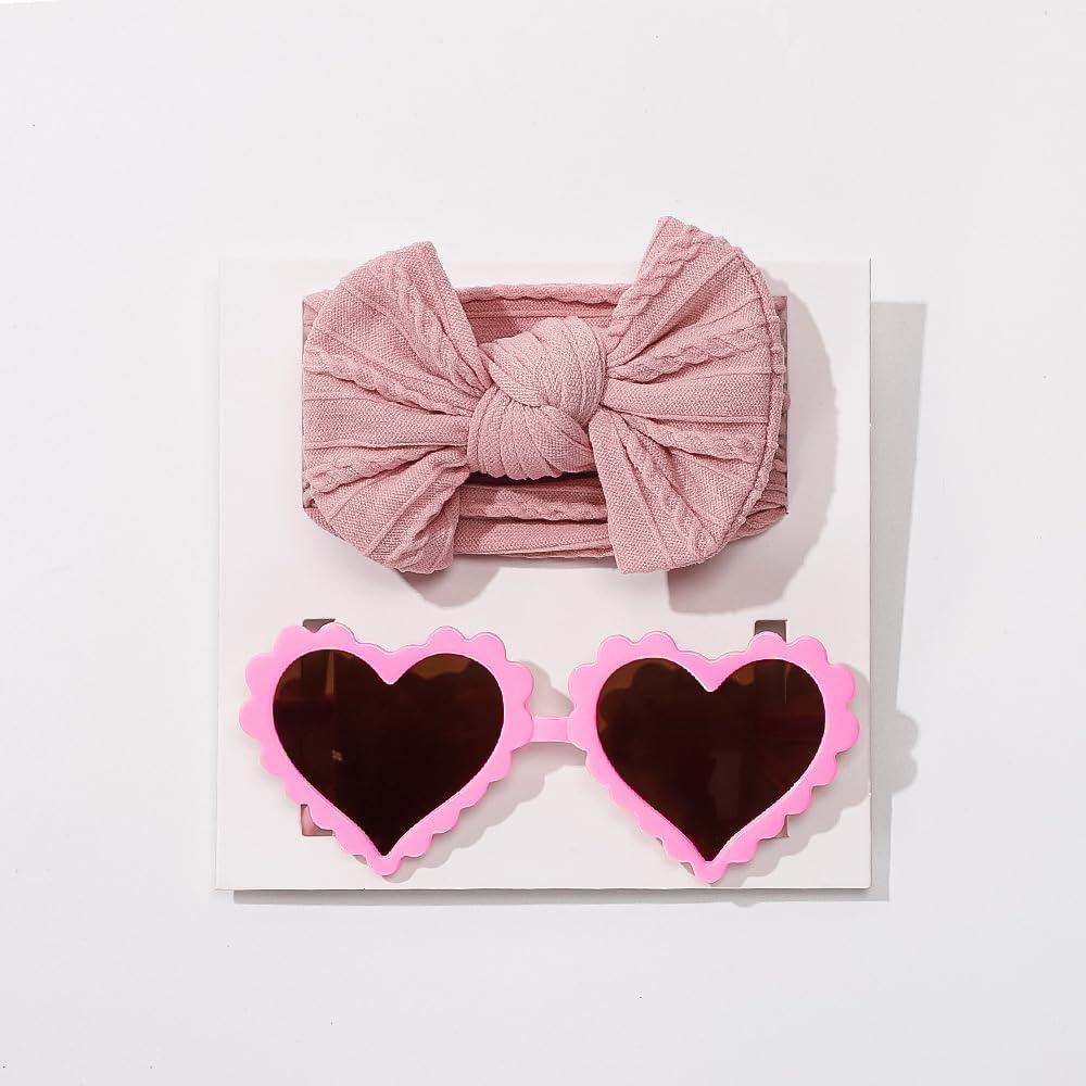 Diadema elástica Yheahin con lazo y gafas de sol para bebés