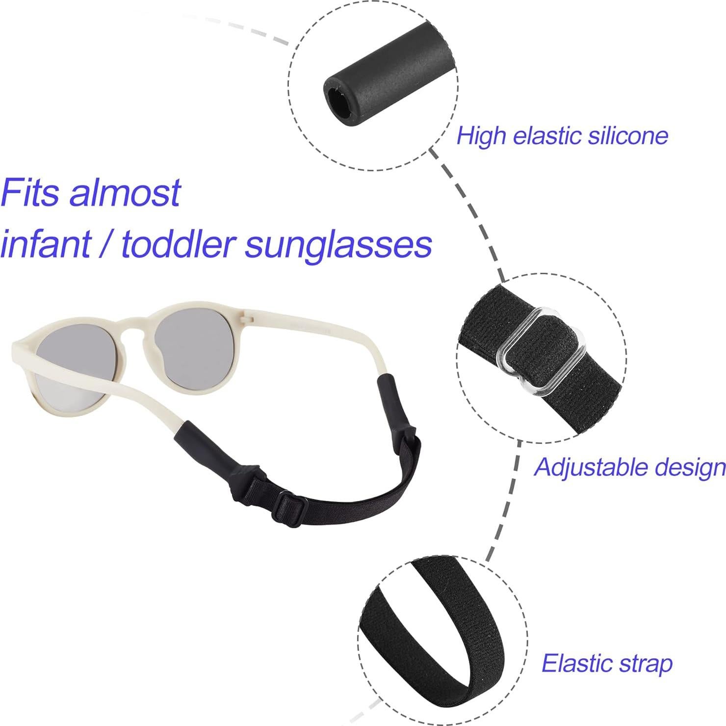 Correas Ajustables para Gafas de Bebés LVVFIT - 4 Piezas Negras