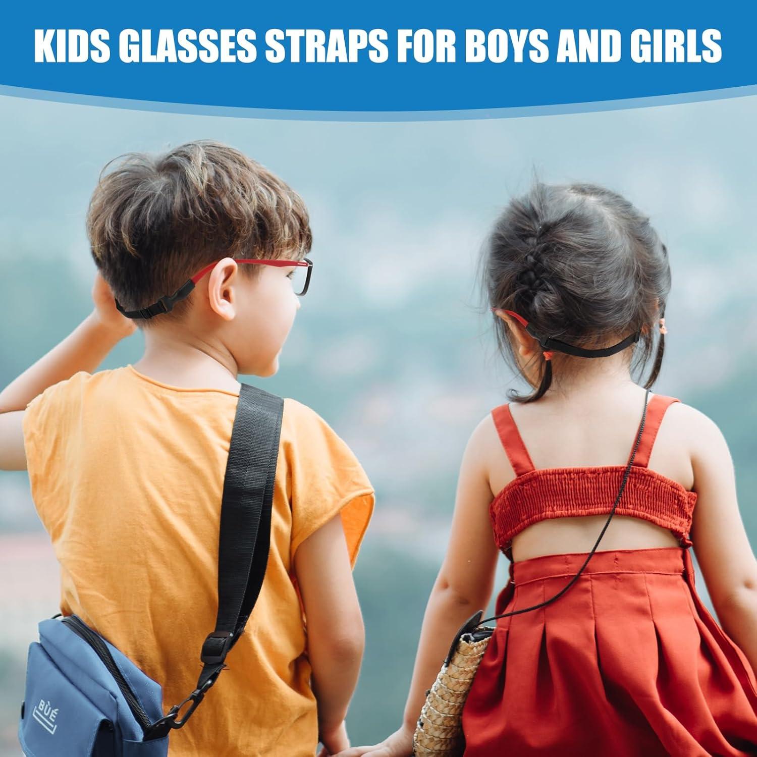 Correa Ajustable para Gafas de Niños 4 Piezas Negra