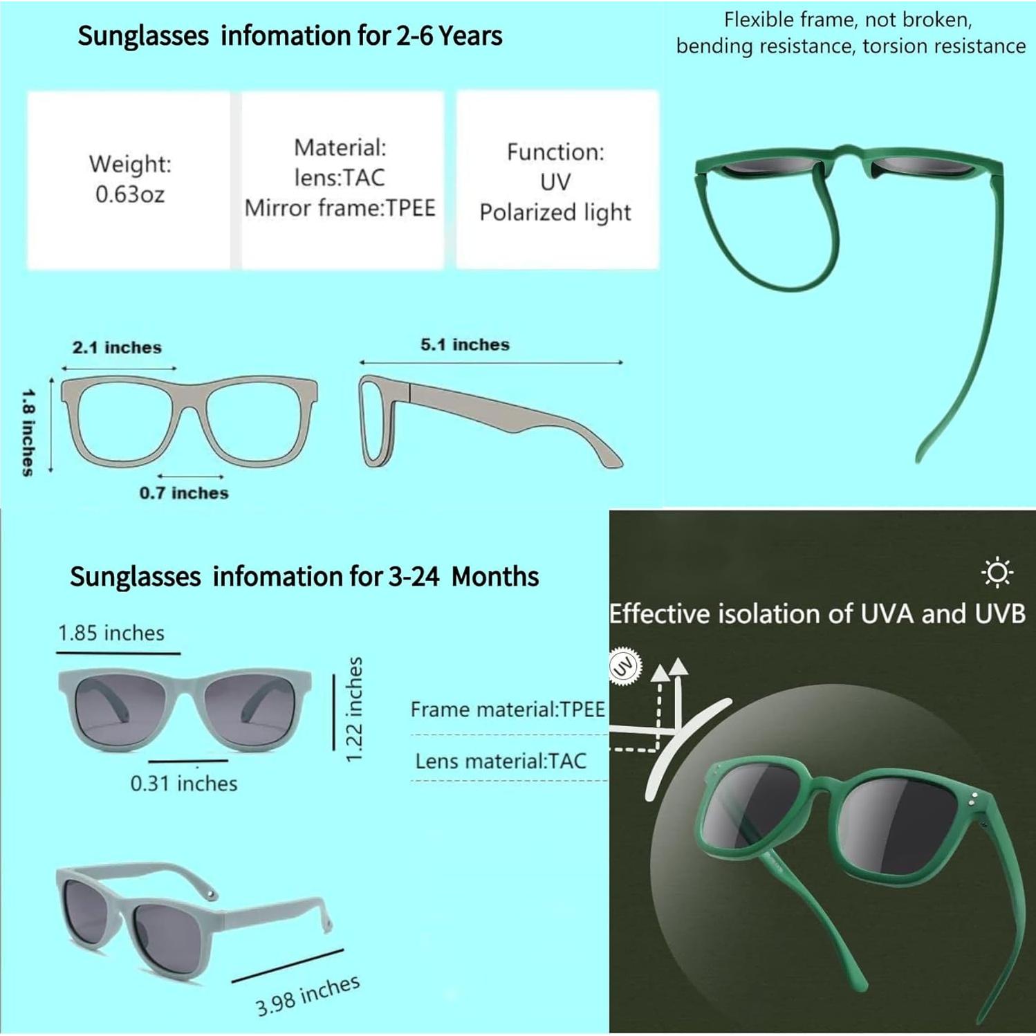 Sombrero de sol UPF 50+ WINZIK para bebés 3-24 meses con gafas