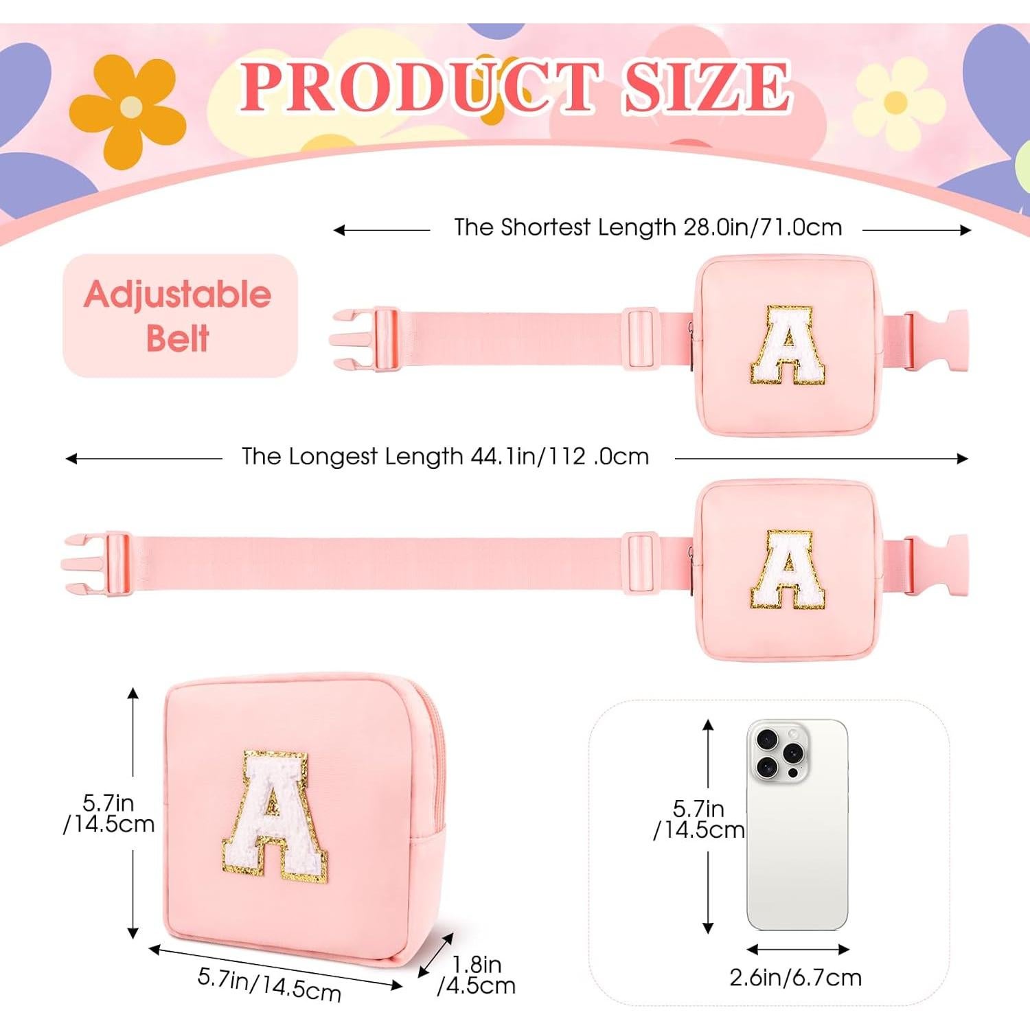 Riñonera Personalizada para Niñas Rosa con Gafas y Llavero