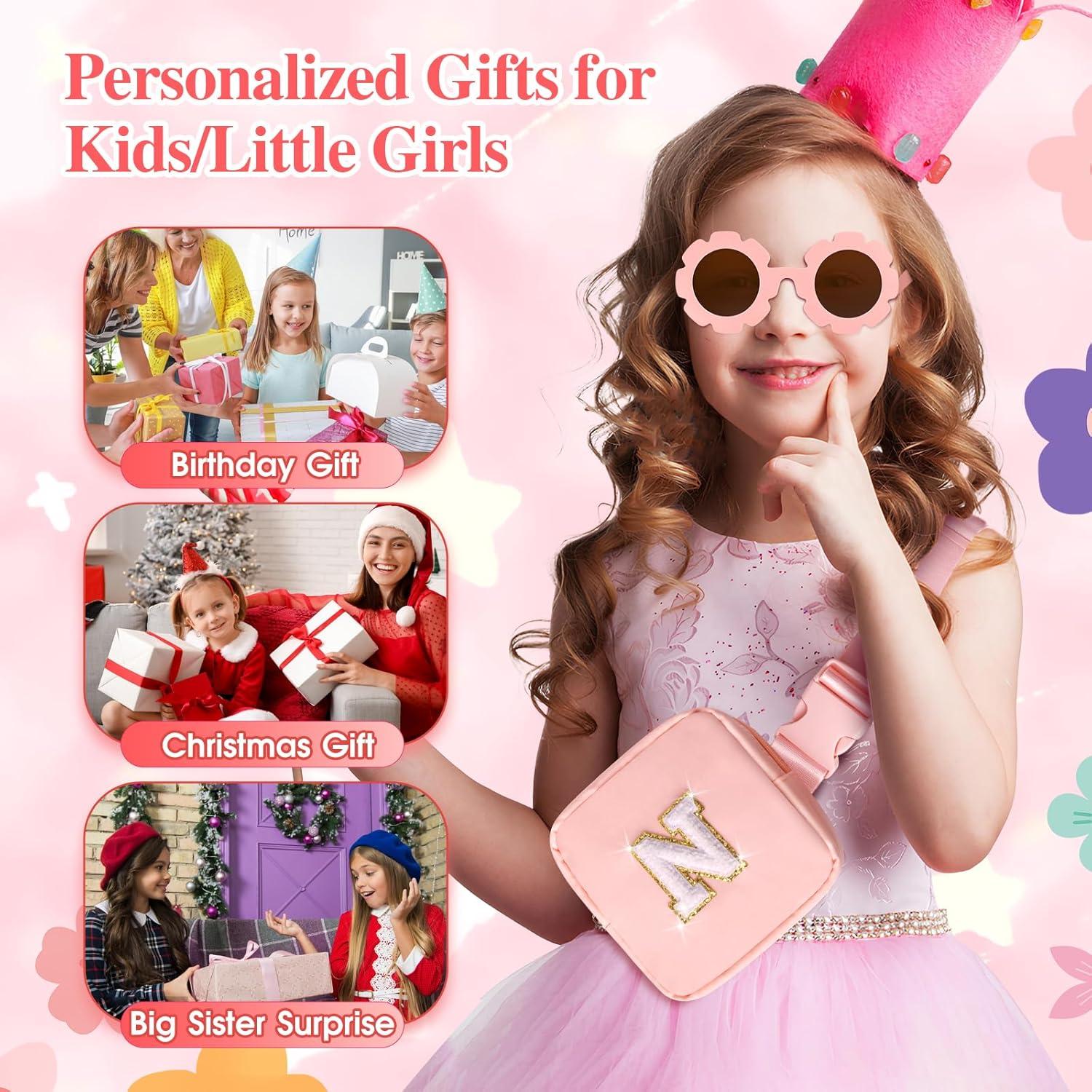 Riñonera Personalizada para Niñas Rosa con Gafas y Llavero