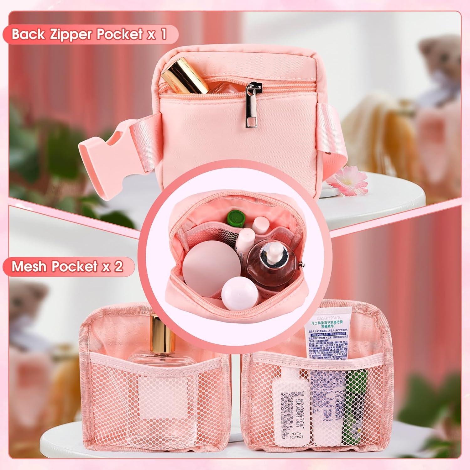 Riñonera Personalizada para Niñas Rosa con Gafas y Llavero