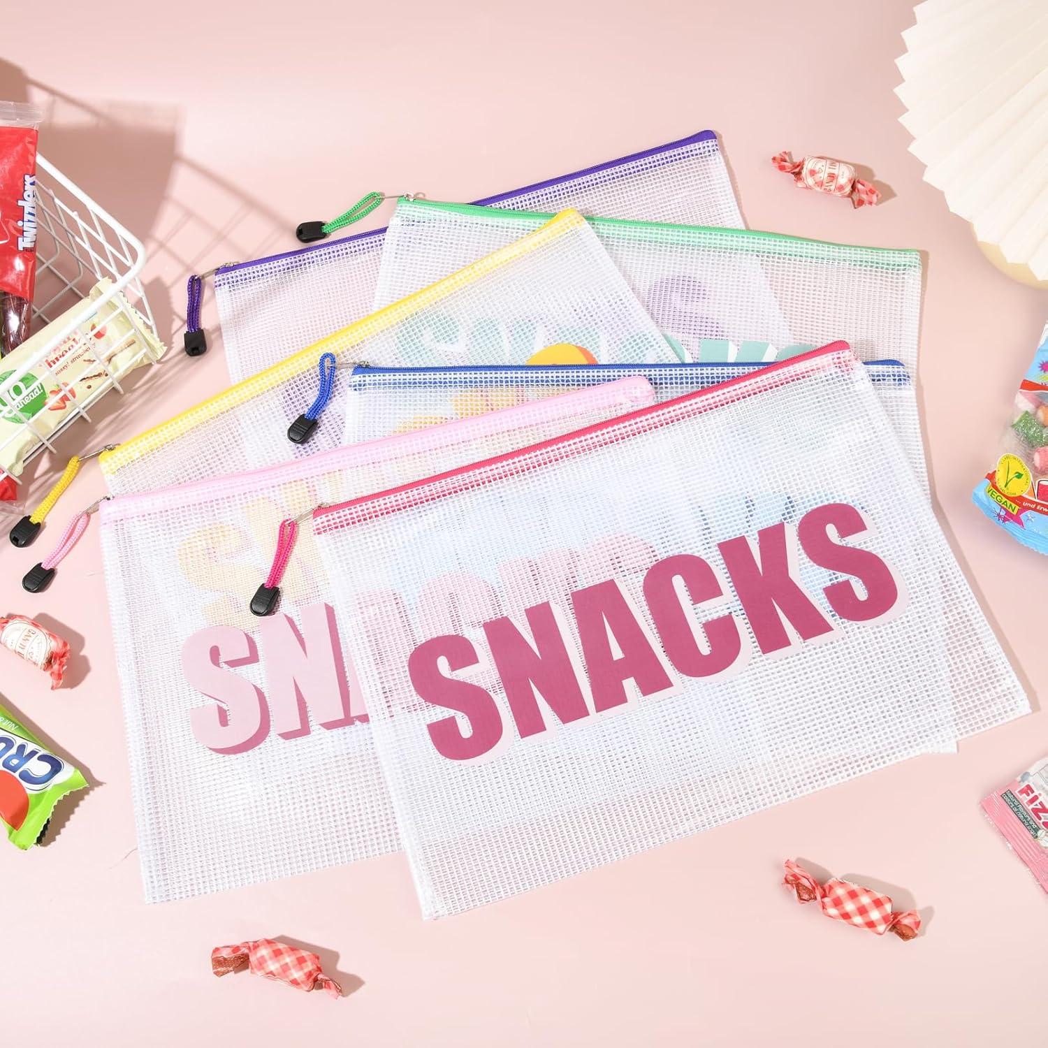 6 Bolsas de Snack Transparentes Impermeables para Viaje