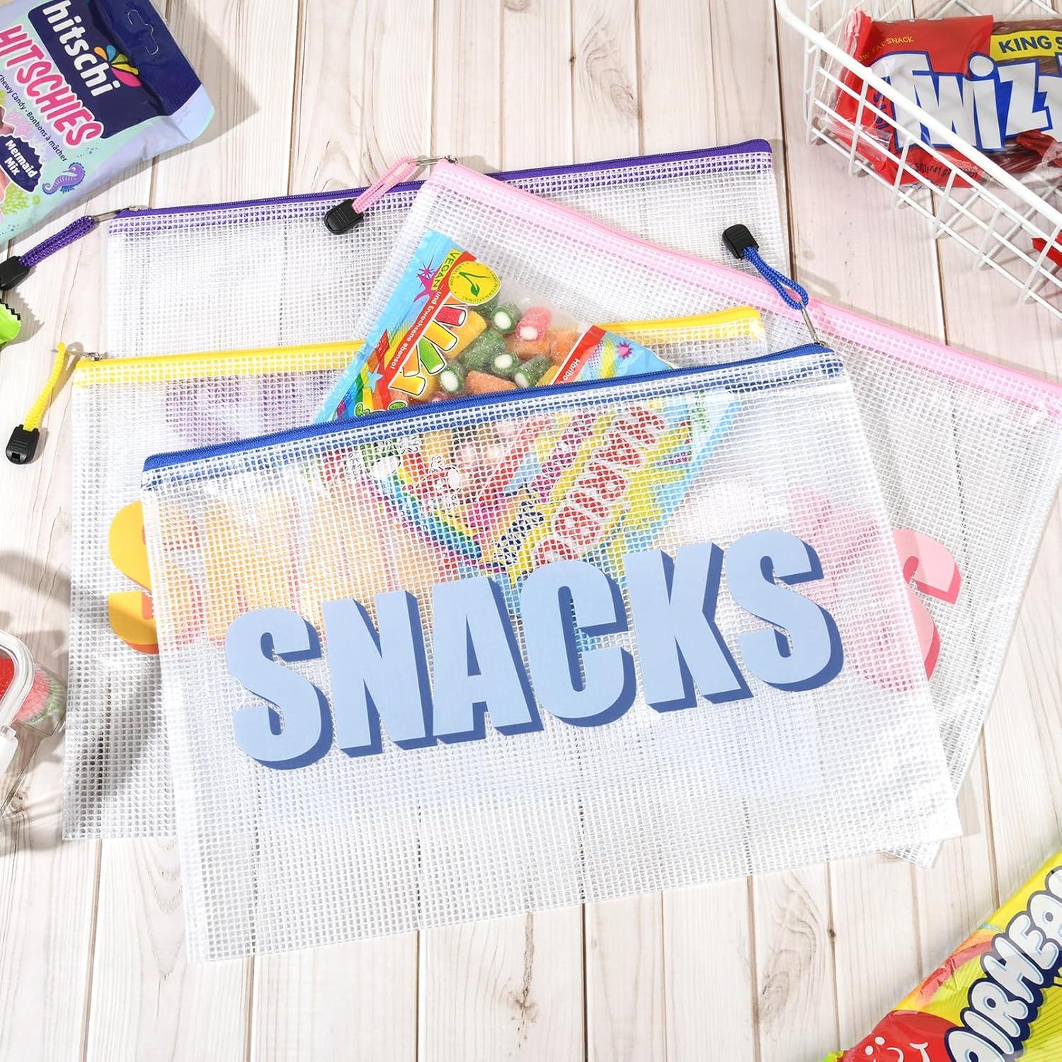 6 Bolsas de Snack Transparentes Impermeables para Viaje