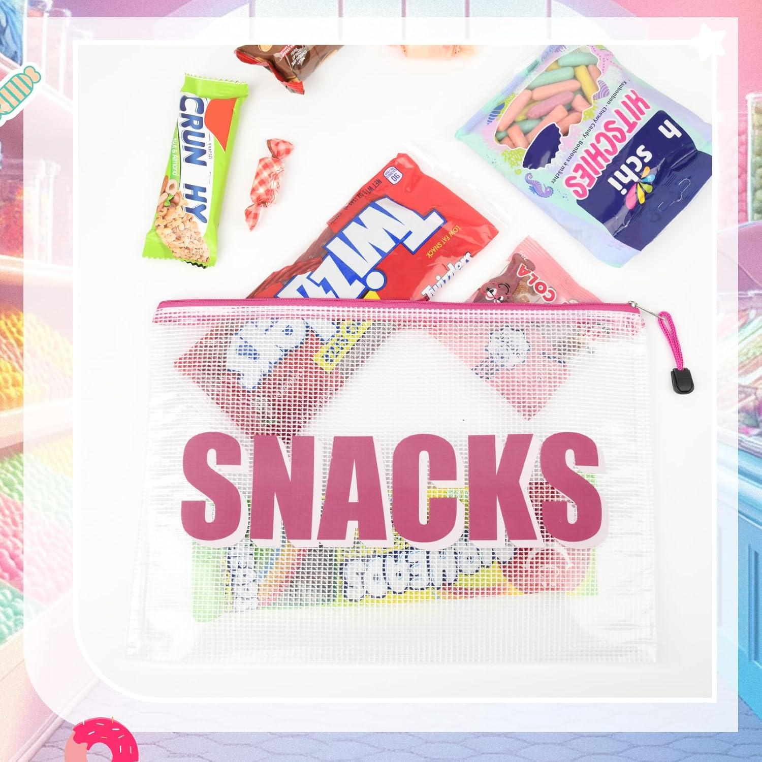 6 Bolsas de Snack Transparentes Impermeables para Viaje