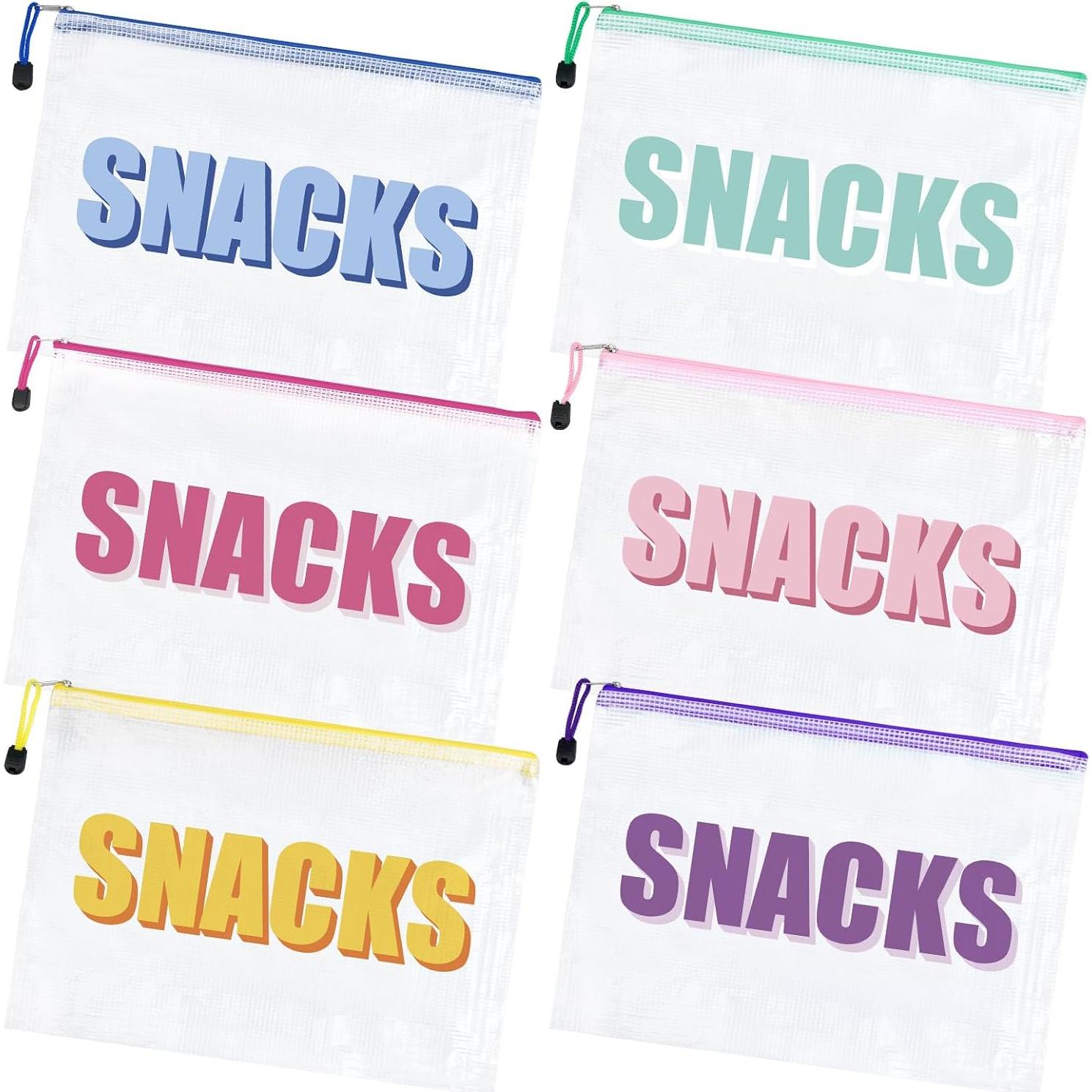 6 Bolsas de Snack Transparentes Impermeables para Viaje