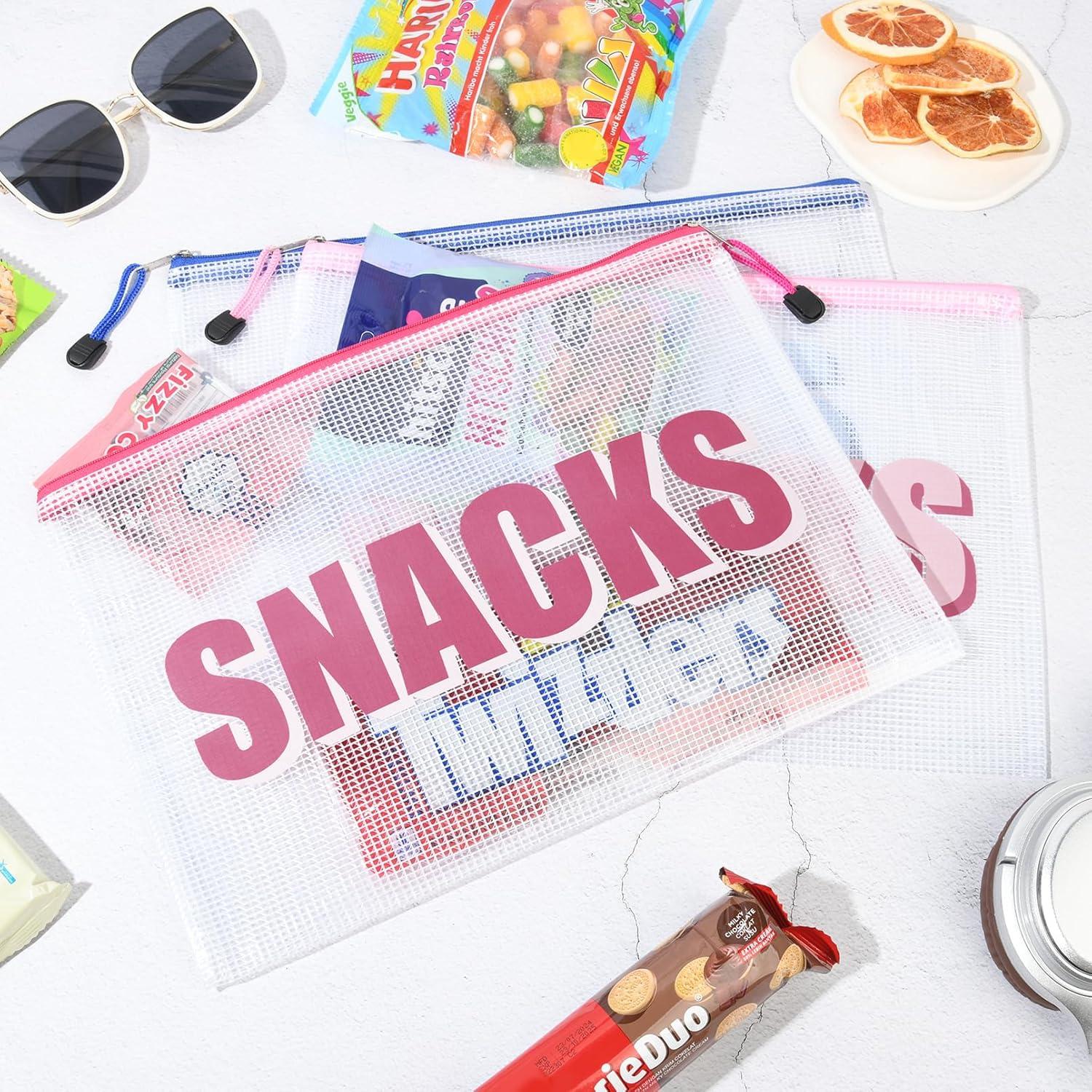 6 Bolsas de Snack Transparentes Impermeables para Viaje