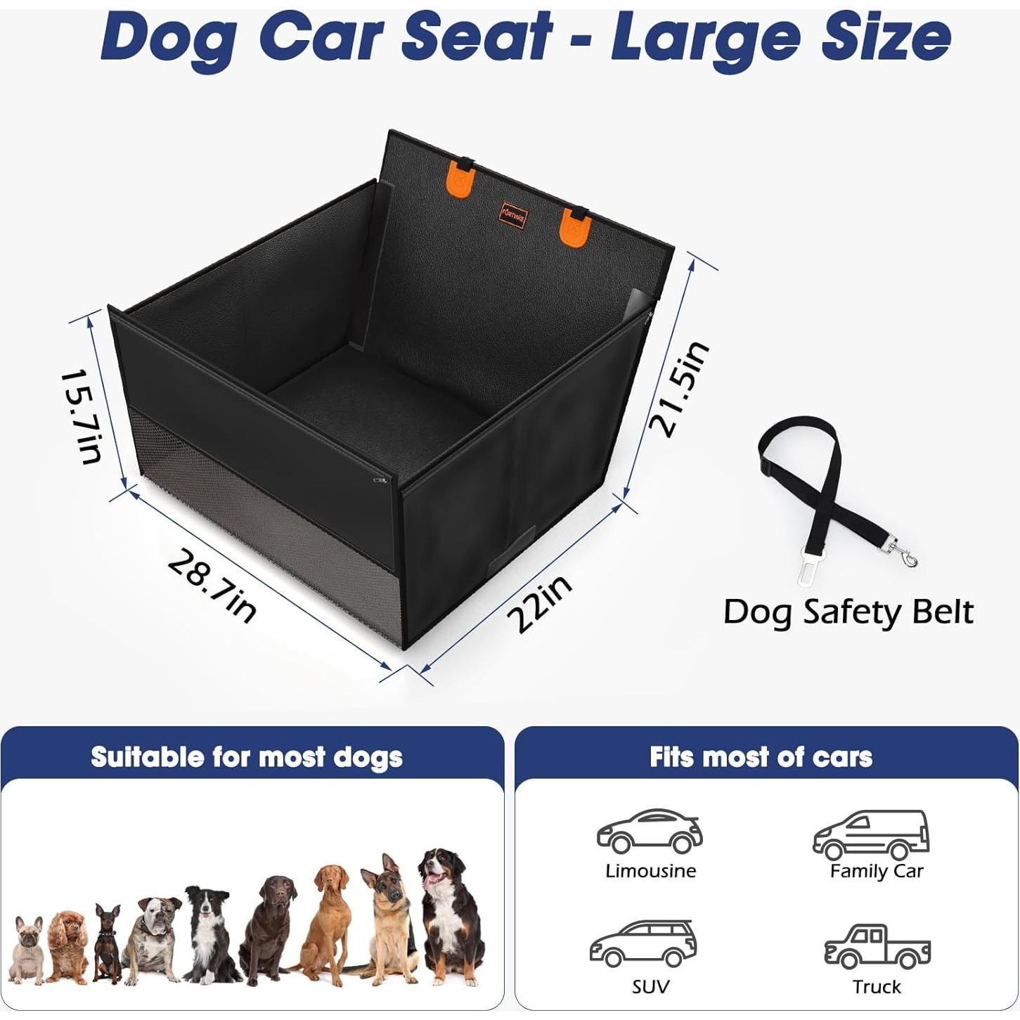 Asiento de Coche para Perros FURTIME Grande Impermeable