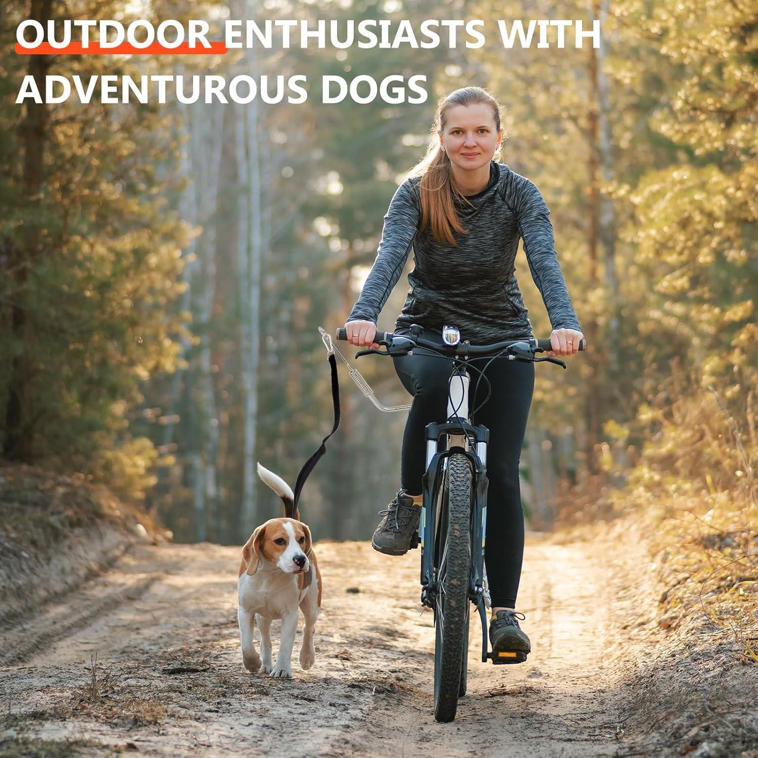 Correa de Perro para Bicicleta Sukubiui con Amortiguador 70-125 cm