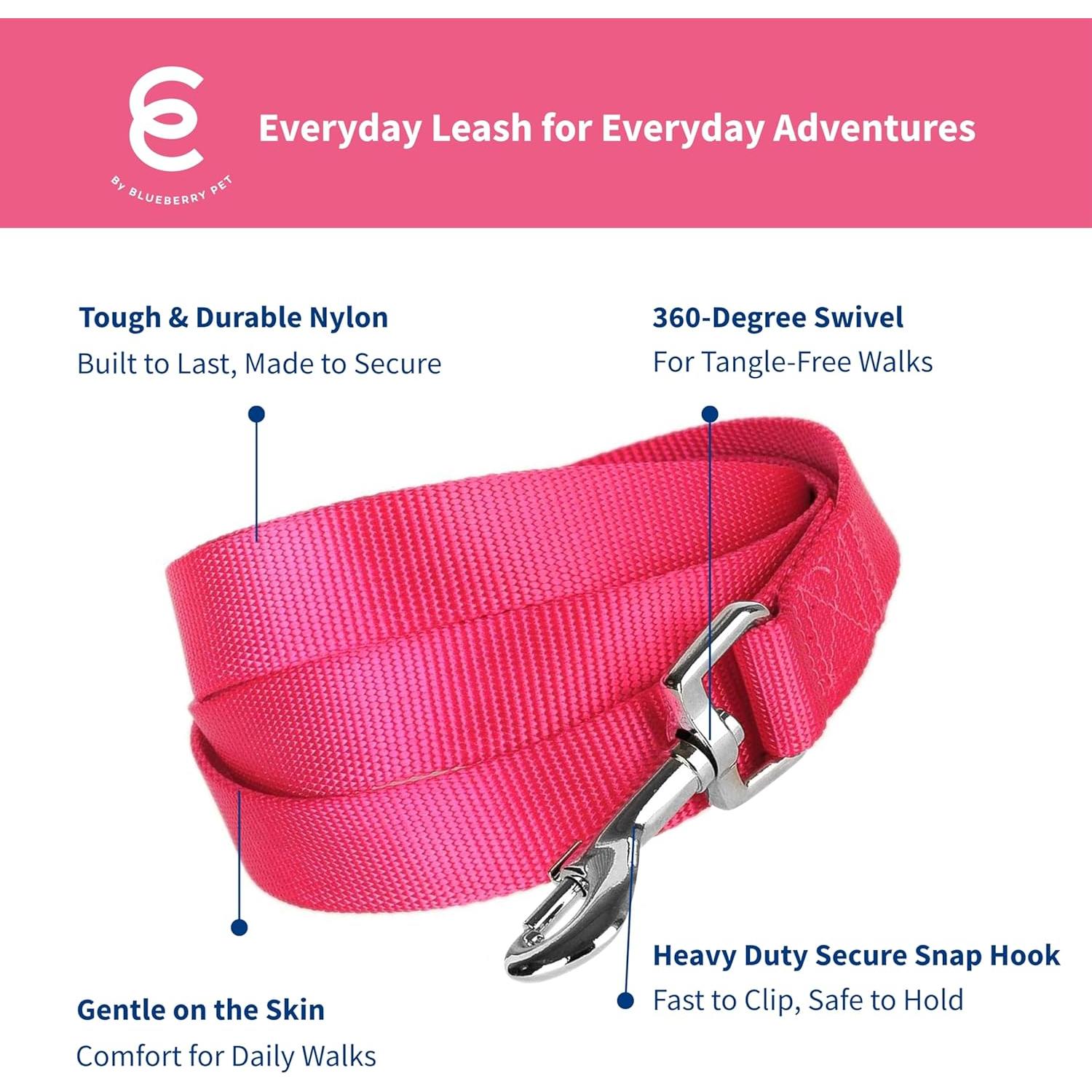 Correa para Perro X-Pequeño Blueberry Pet Rosa 1.52 m Nylon