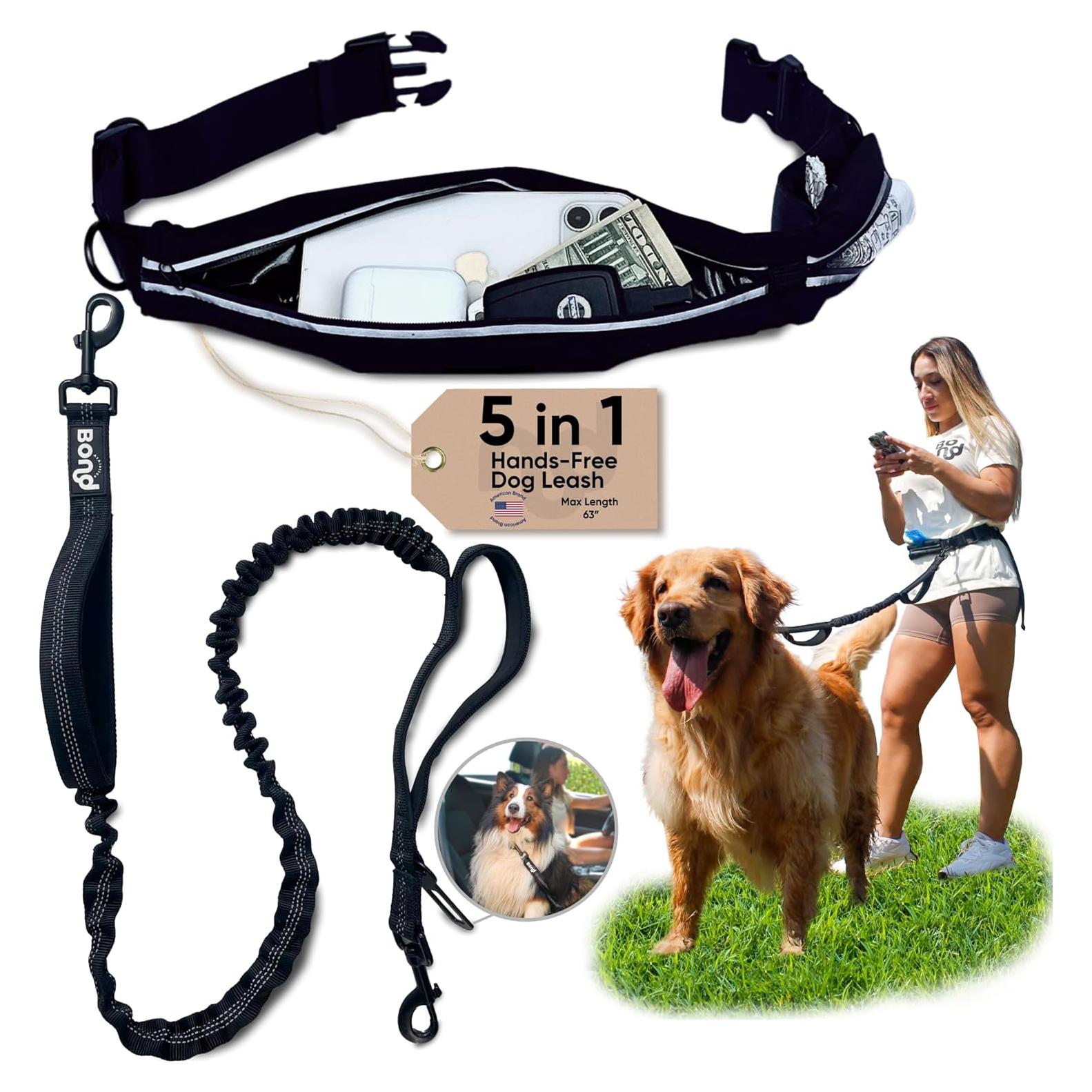 Correa Manos Libres para Perros BOND con Cinturón y Riñonera