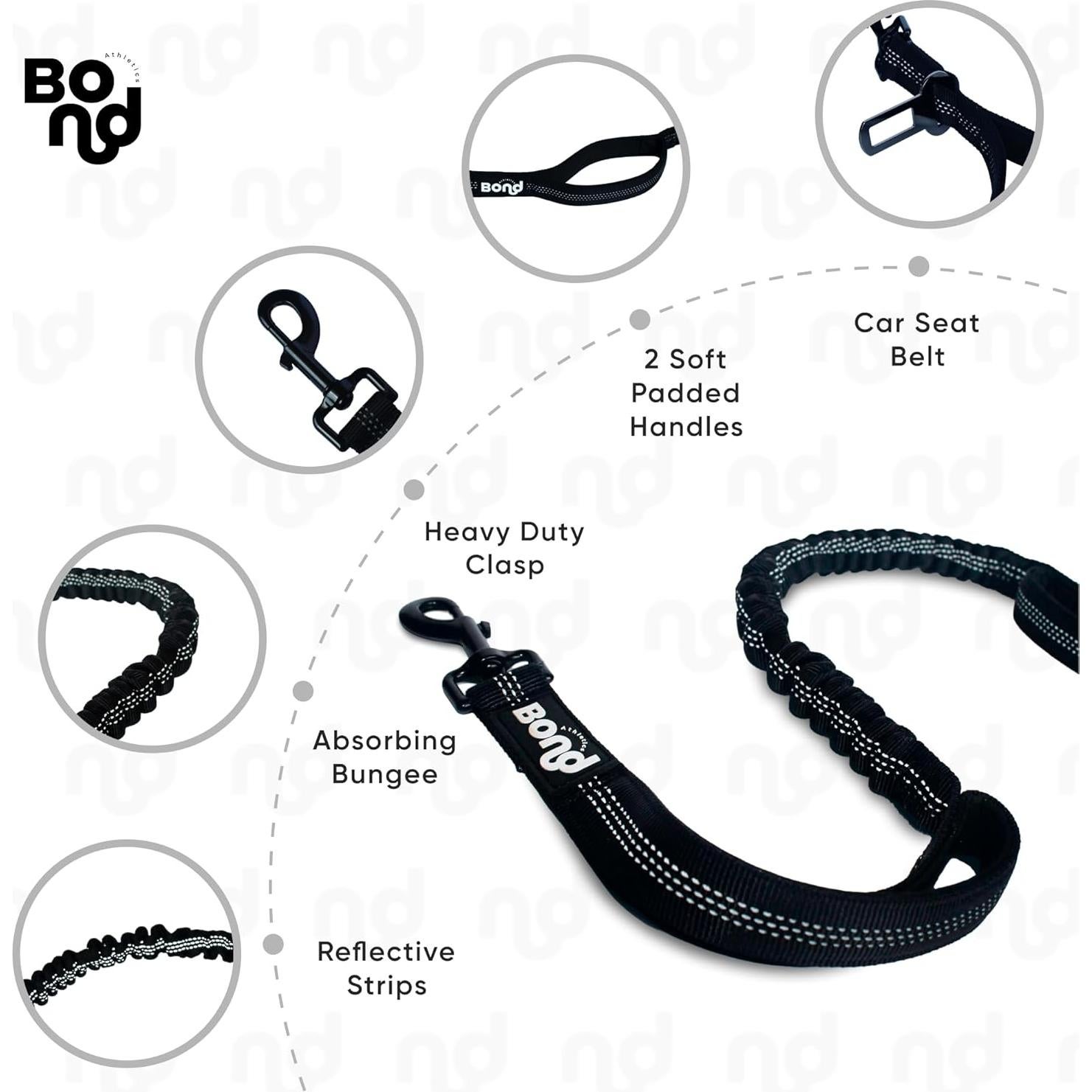 Correa Manos Libres para Perros BOND con Cinturón y Riñonera