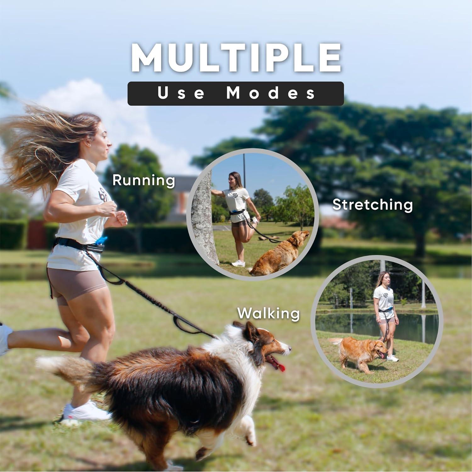 Correa Manos Libres para Perros BOND con Cinturón y Riñonera