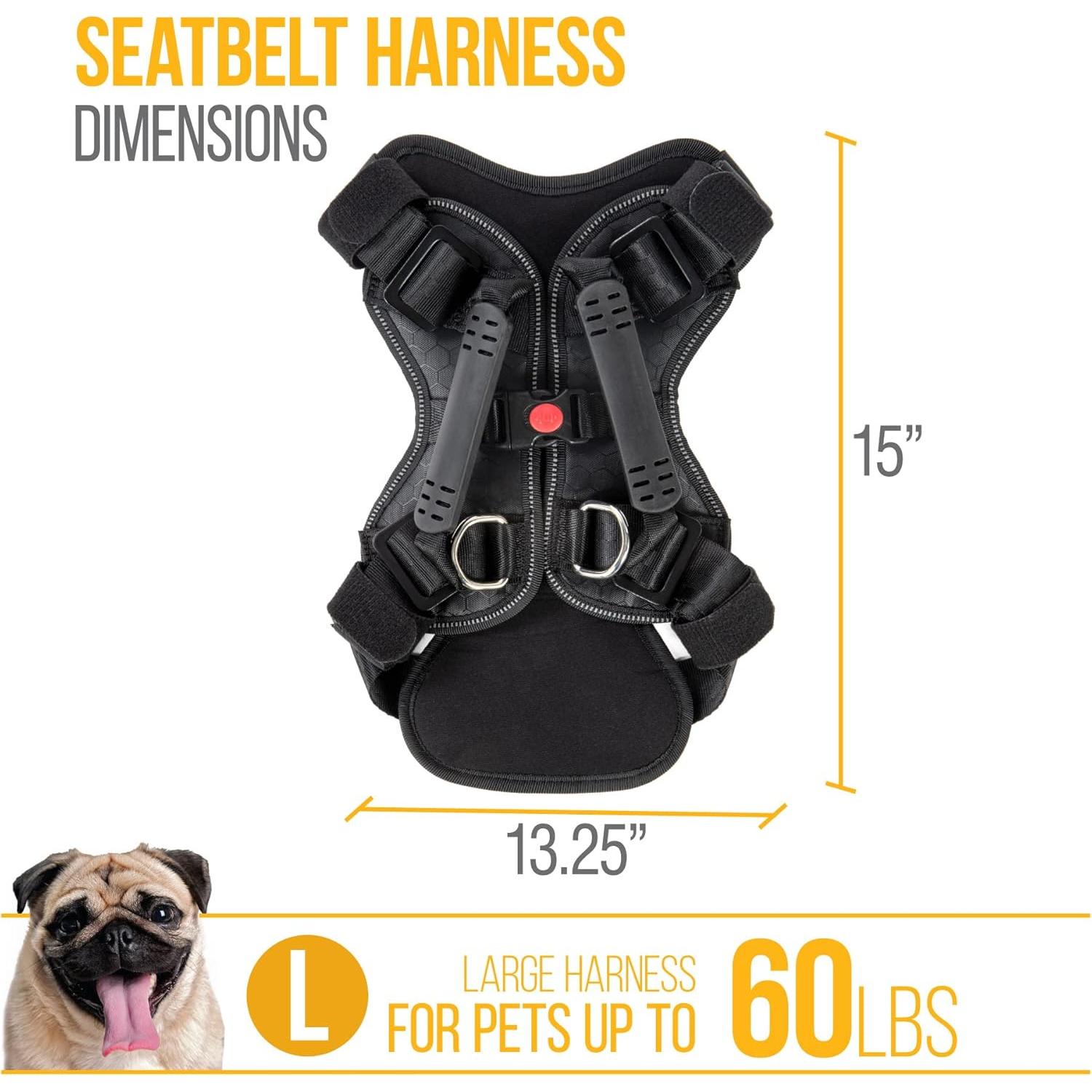 Arnés de Perro de Seguridad Sherpa - Grande, Negro, Probado en Choques