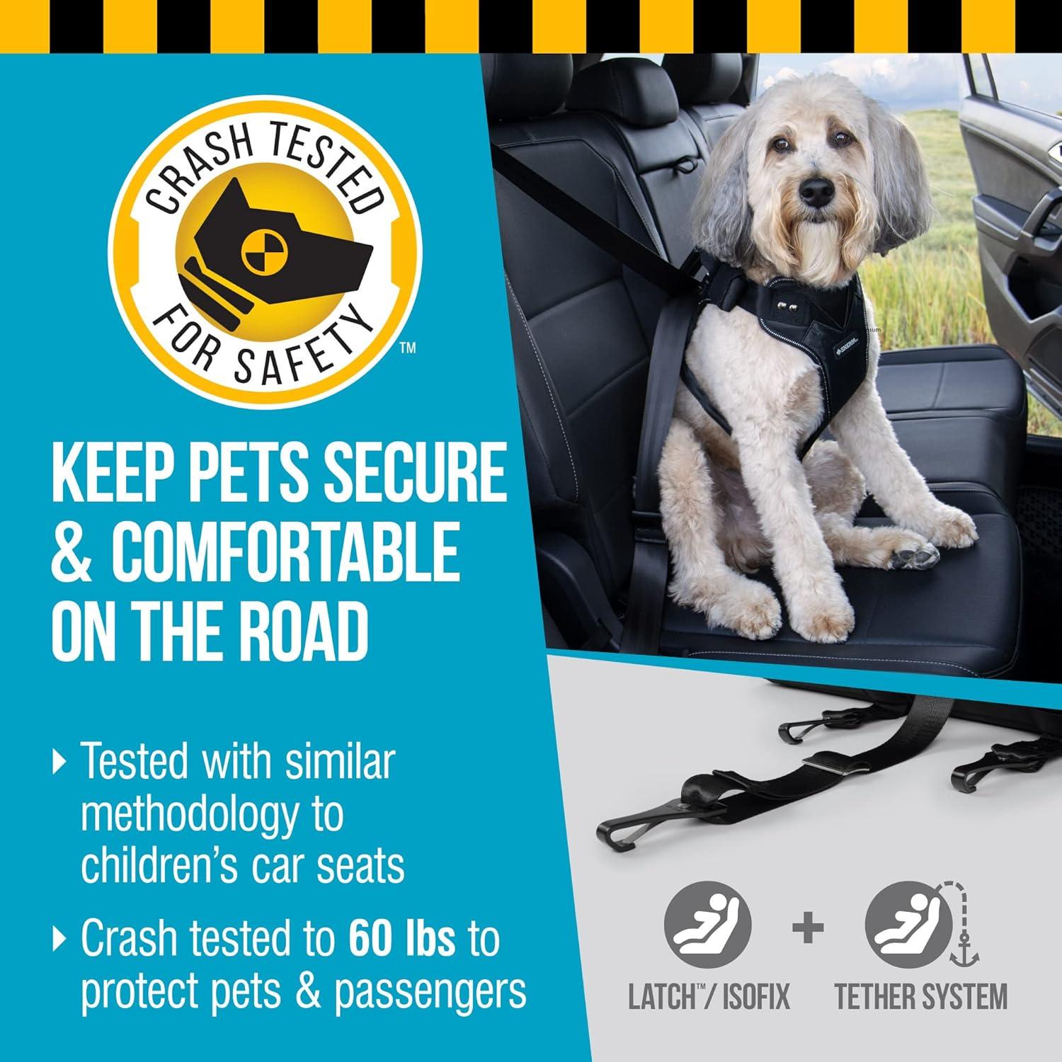 Arnés de Perro de Seguridad Sherpa - Grande, Negro, Probado en Choques