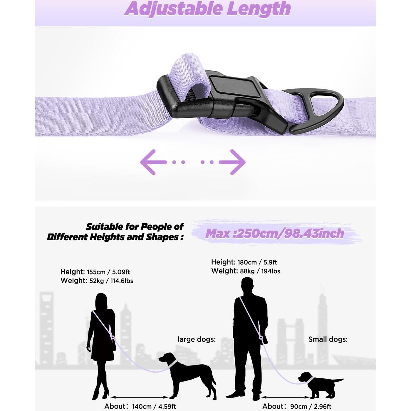 Correa Manos Libres para Perros Heelay 2.5m Ajustable Morado