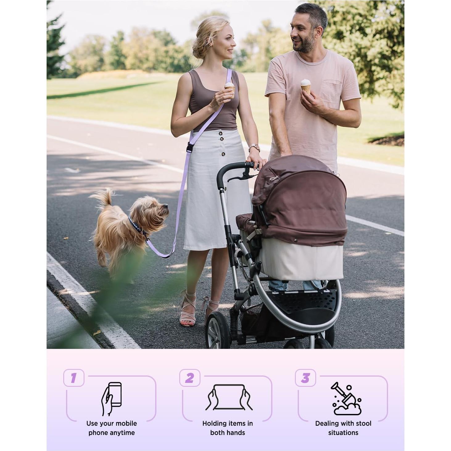 Correa Manos Libres para Perros Heelay 2.5m Ajustable Morado