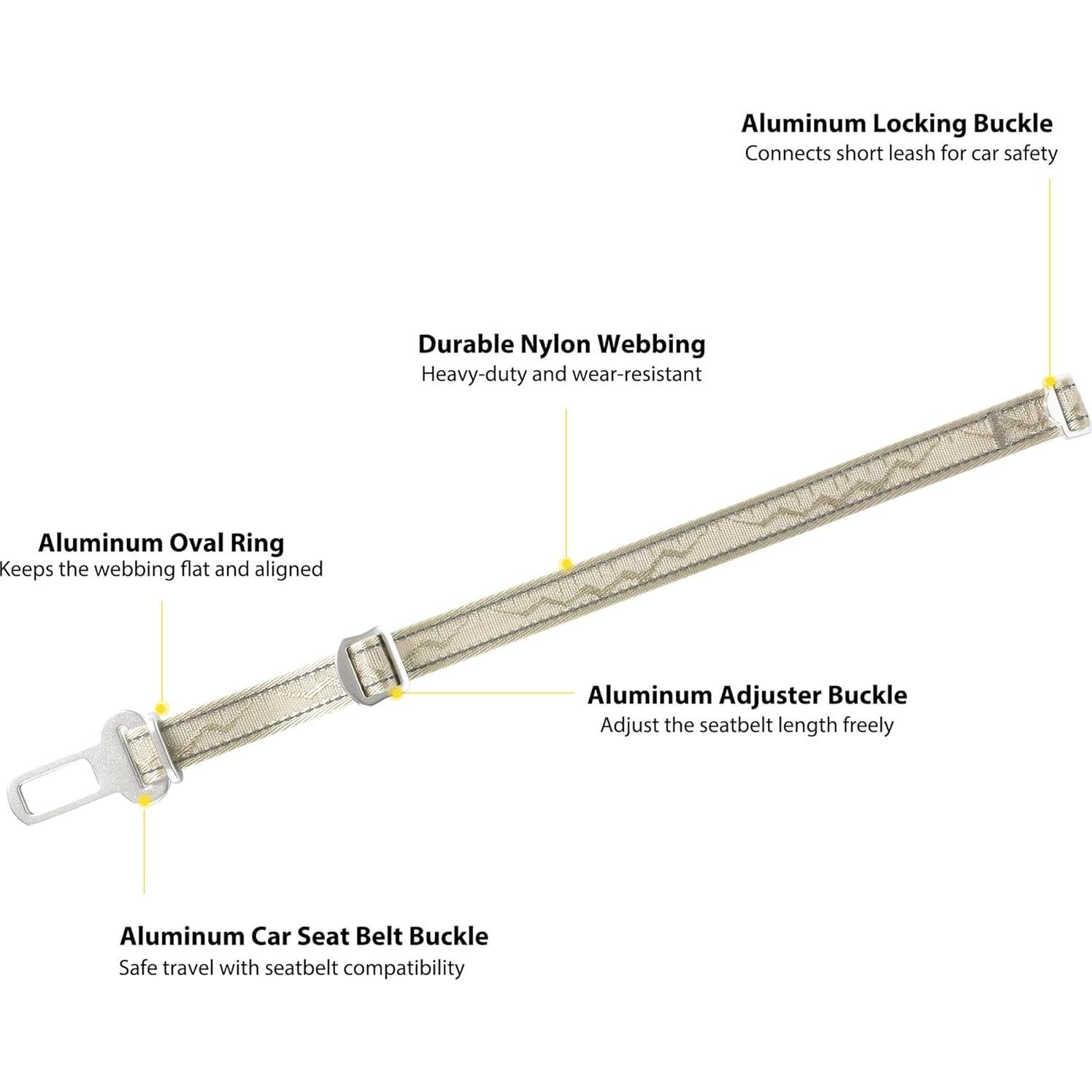 Correa de Perro 3-en-1 Pawtico Oro Champán 1.52m Acolchada