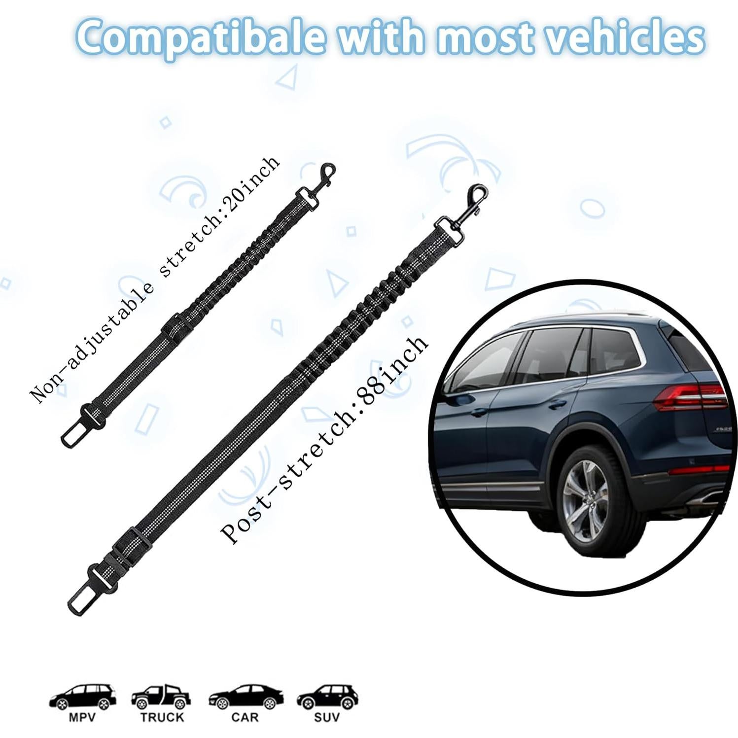 Cinturón de Seguridad para Perros Gobelieve 2-Pack Ajustable