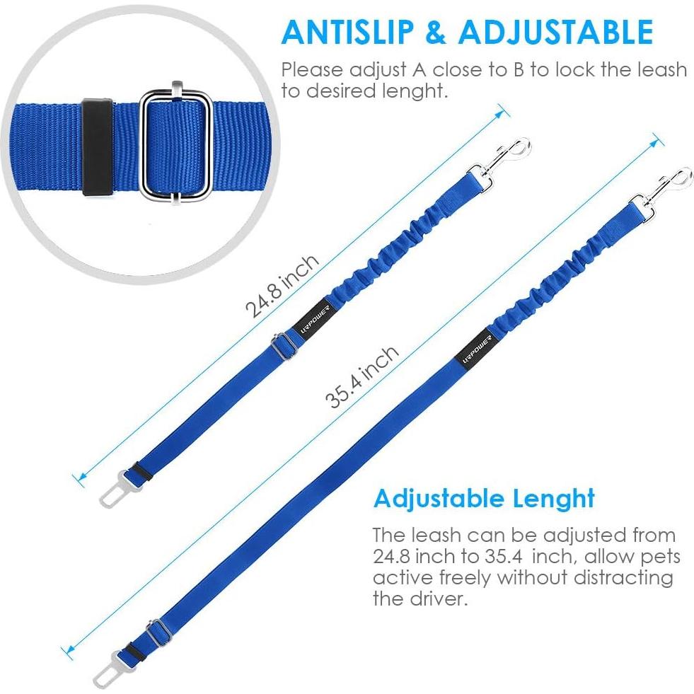 Cinturón de Seguridad para Perros URPOWER Ajustable 63-90 cm
