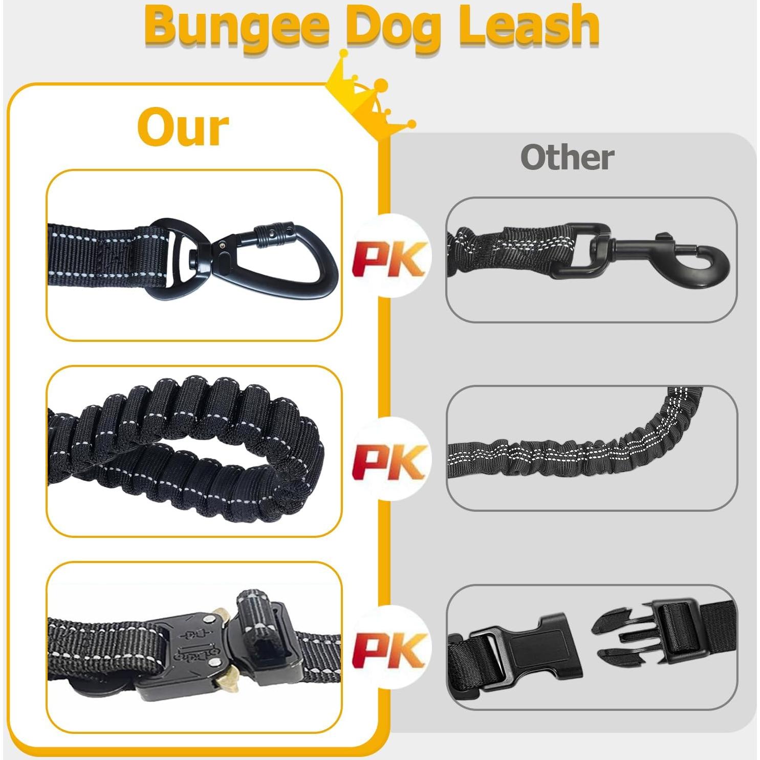Correa de Perro Elástica TUAHOO 2 en 1 Ajustable 1.92 a 2.95 m