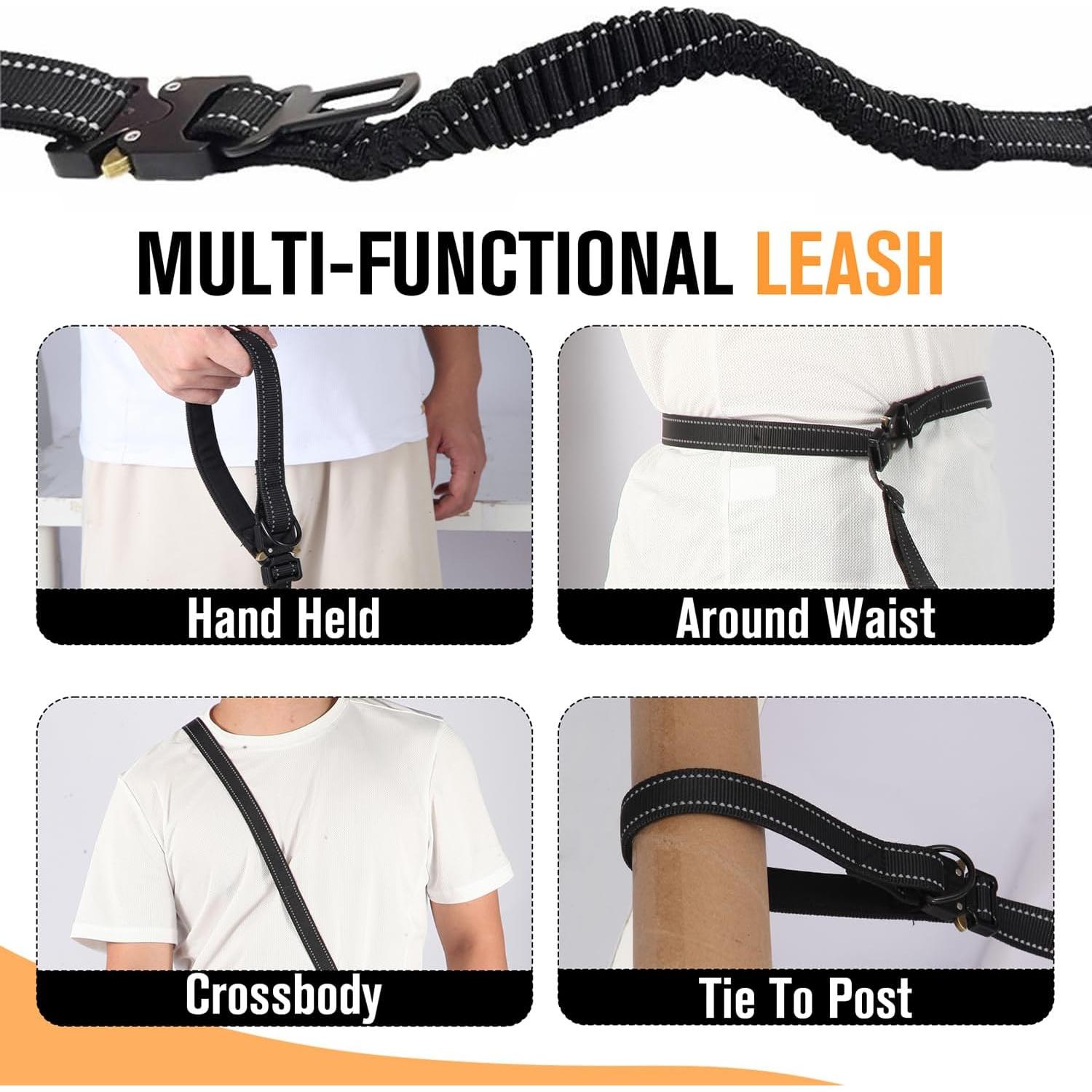 Correa de Perro Elástica TUAHOO 2 en 1 Ajustable 1.92 a 2.95 m