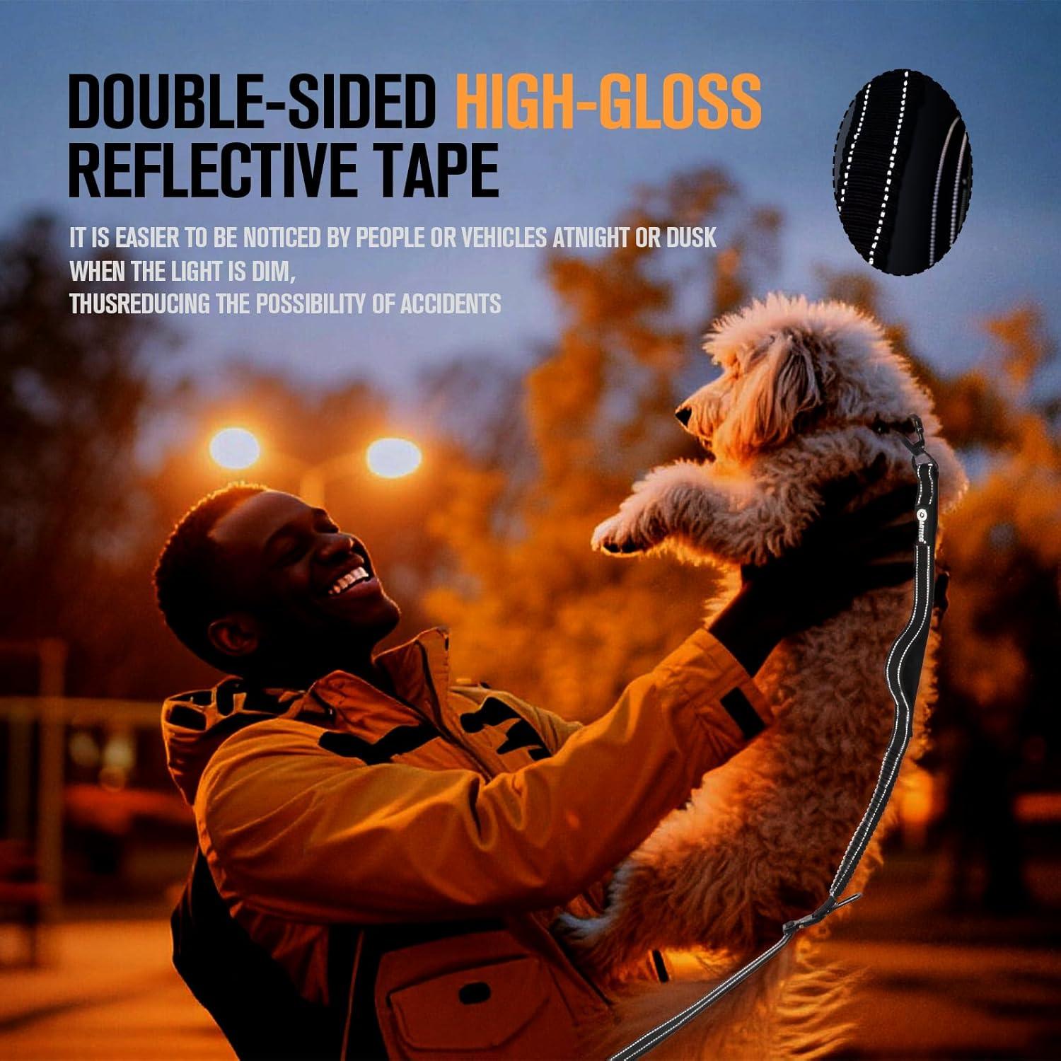 Correa de Perro Elástica TUAHOO 2 en 1 Ajustable 1.92 a 2.95 m